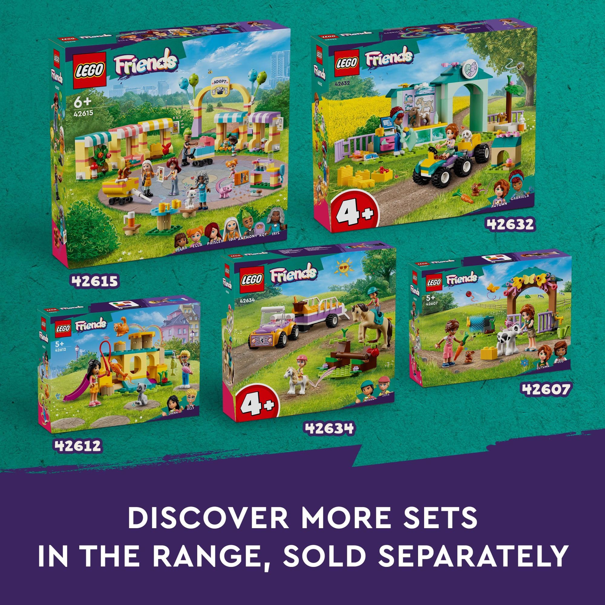 LEGO Friends Farm Animal Sanctuary and Tractor Toy, Gift Idea for Kids, Girls and Boys Ages 6 and Up, Farm Toy Playset with 3 Mini-Doll Characters and 5 Farm Animal Toys Including a Baby Cow, 42617 - Image 2