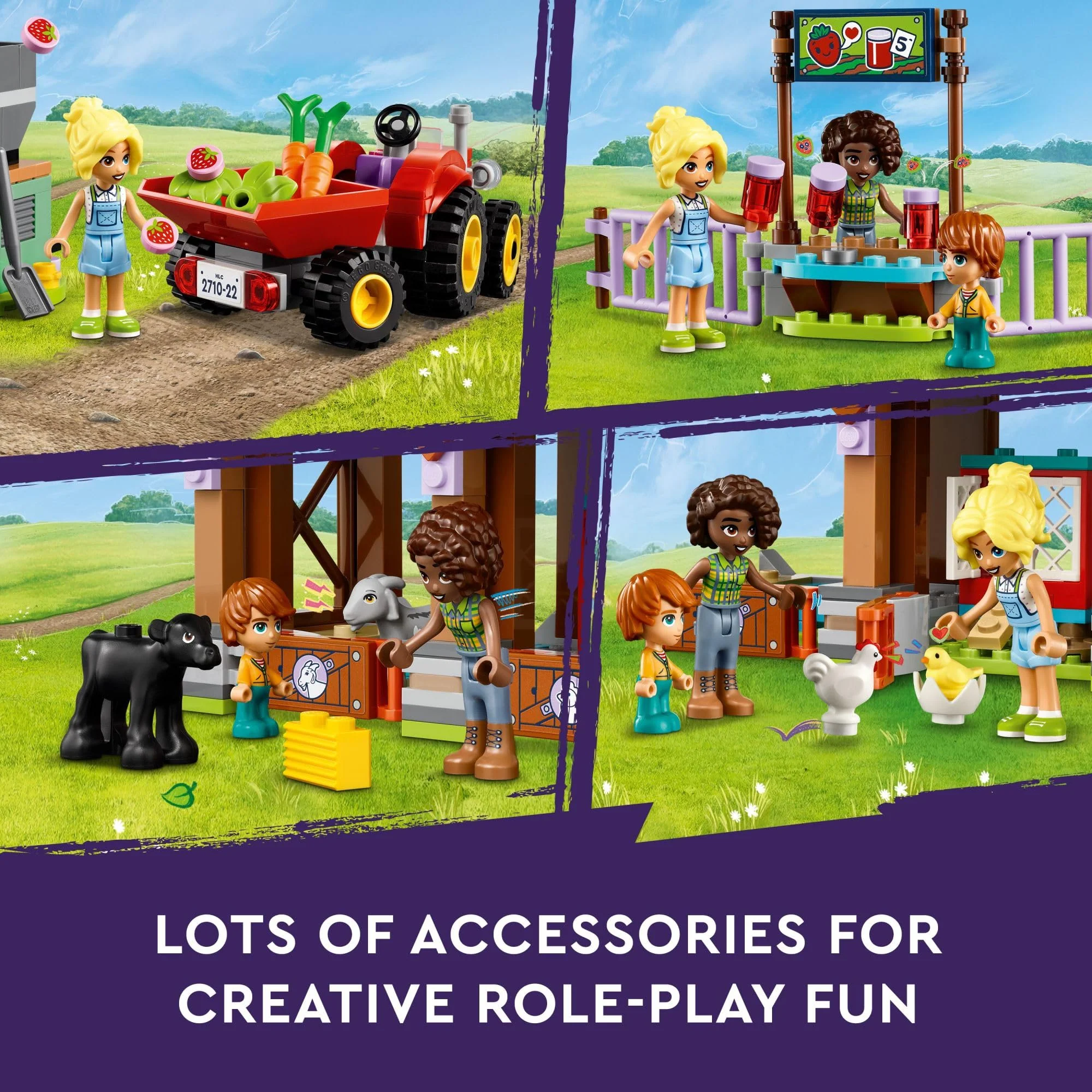 LEGO Friends Farm Animal Sanctuary and Tractor Toy, Gift Idea for Kids, Girls and Boys Ages 6 and Up, Farm Toy Playset with 3 Mini-Doll Characters and 5 Farm Animal Toys Including a Baby Cow, 42617 - Image 3