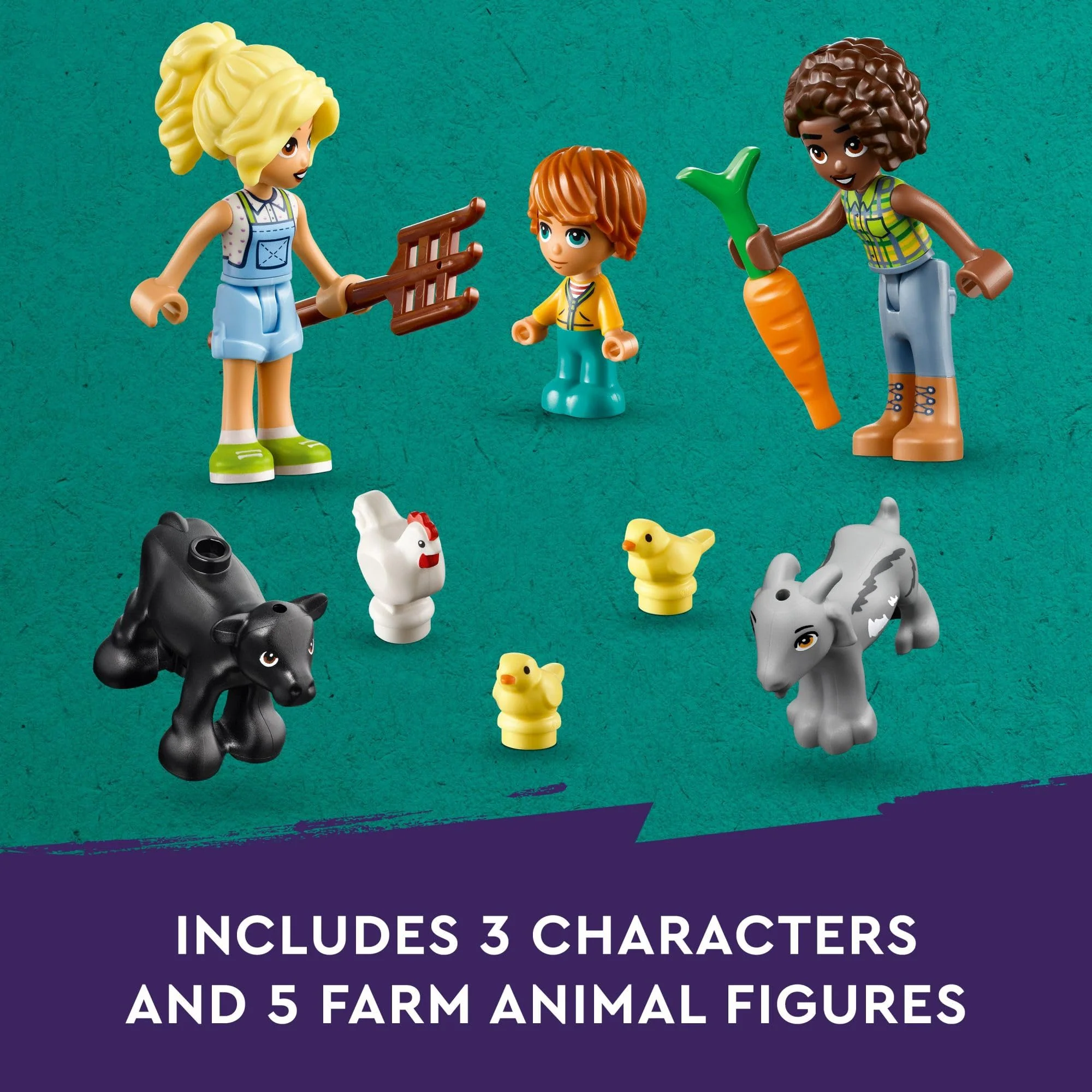 LEGO Friends Farm Animal Sanctuary and Tractor Toy, Gift Idea for Kids, Girls and Boys Ages 6 and Up, Farm Toy Playset with 3 Mini-Doll Characters and 5 Farm Animal Toys Including a Baby Cow, 42617 - Image 4