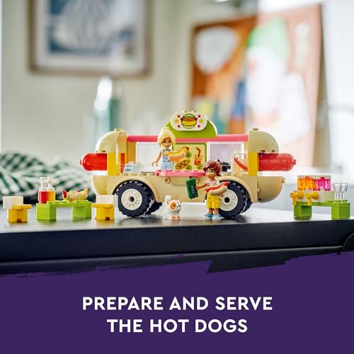LEGO Friends Hot Dog Food Truck Toy with Mini Doll Characters and Cat Figure, Pretend Play Food, Toy Van, Creative Gift for Kids, Girls, and Boys, Ages 4 Years Old and Up, 42633 - Image 4