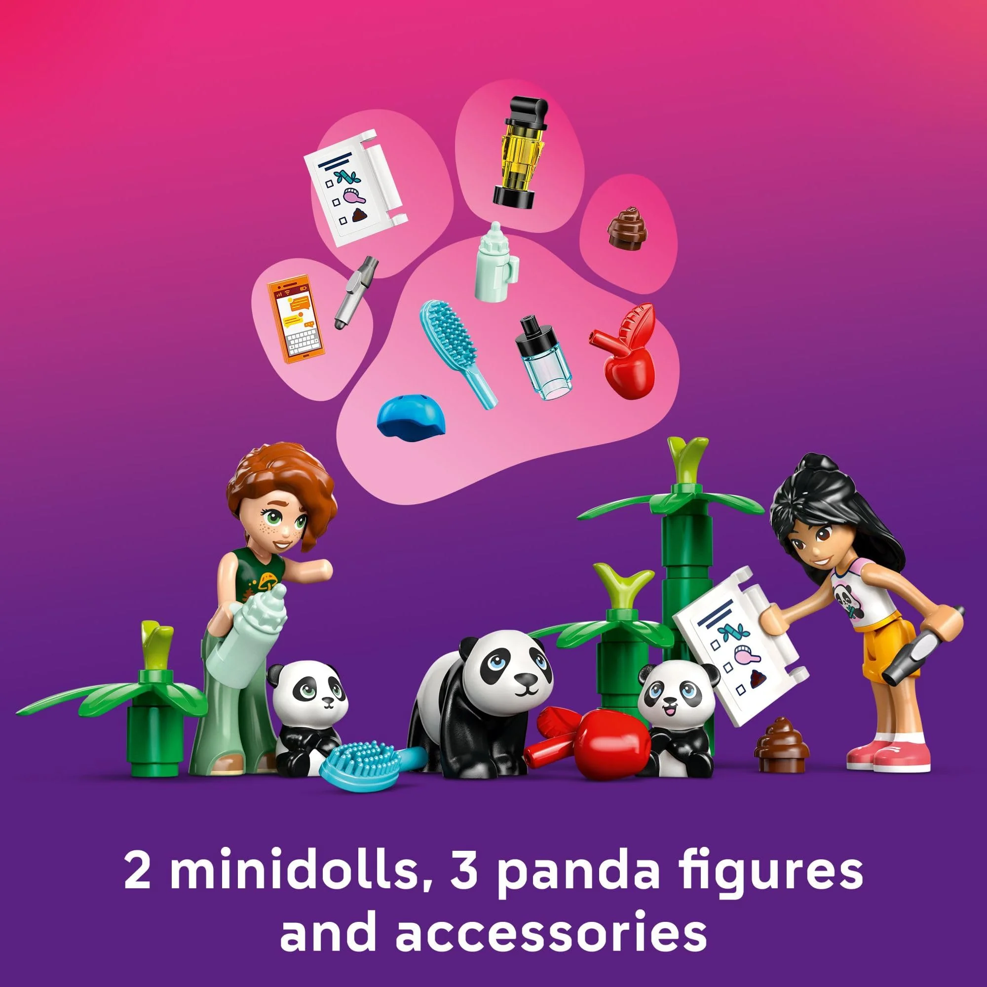 LEGO Friends Panda Sanctuary Animal Care Pretend Play Toy for Girls & Boys - Interactive Storytelling & Building Playset with Panda Toys for Kids, Ages 7+ - Gift Idea for Birthdays - 42648 - Image 3