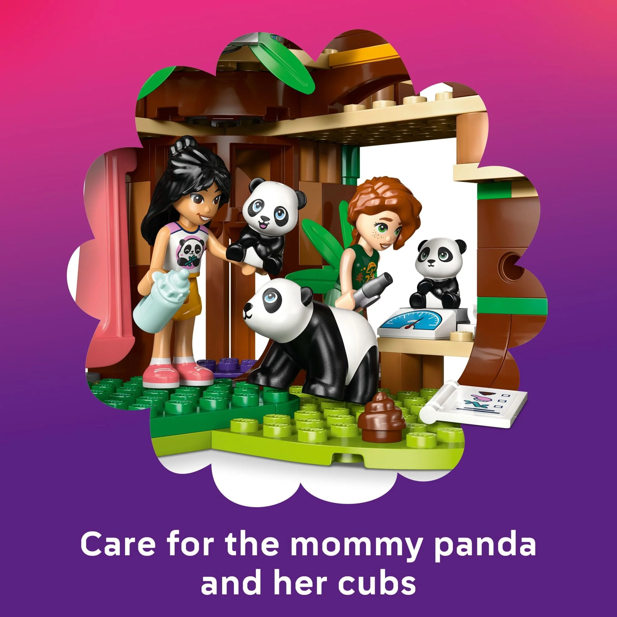 LEGO Friends Panda Sanctuary Animal Care Pretend Play Toy for Girls & Boys - Interactive Storytelling & Building Playset with Panda Toys for Kids, Ages 7+ - Gift Idea for Birthdays - 42648 - Image 4