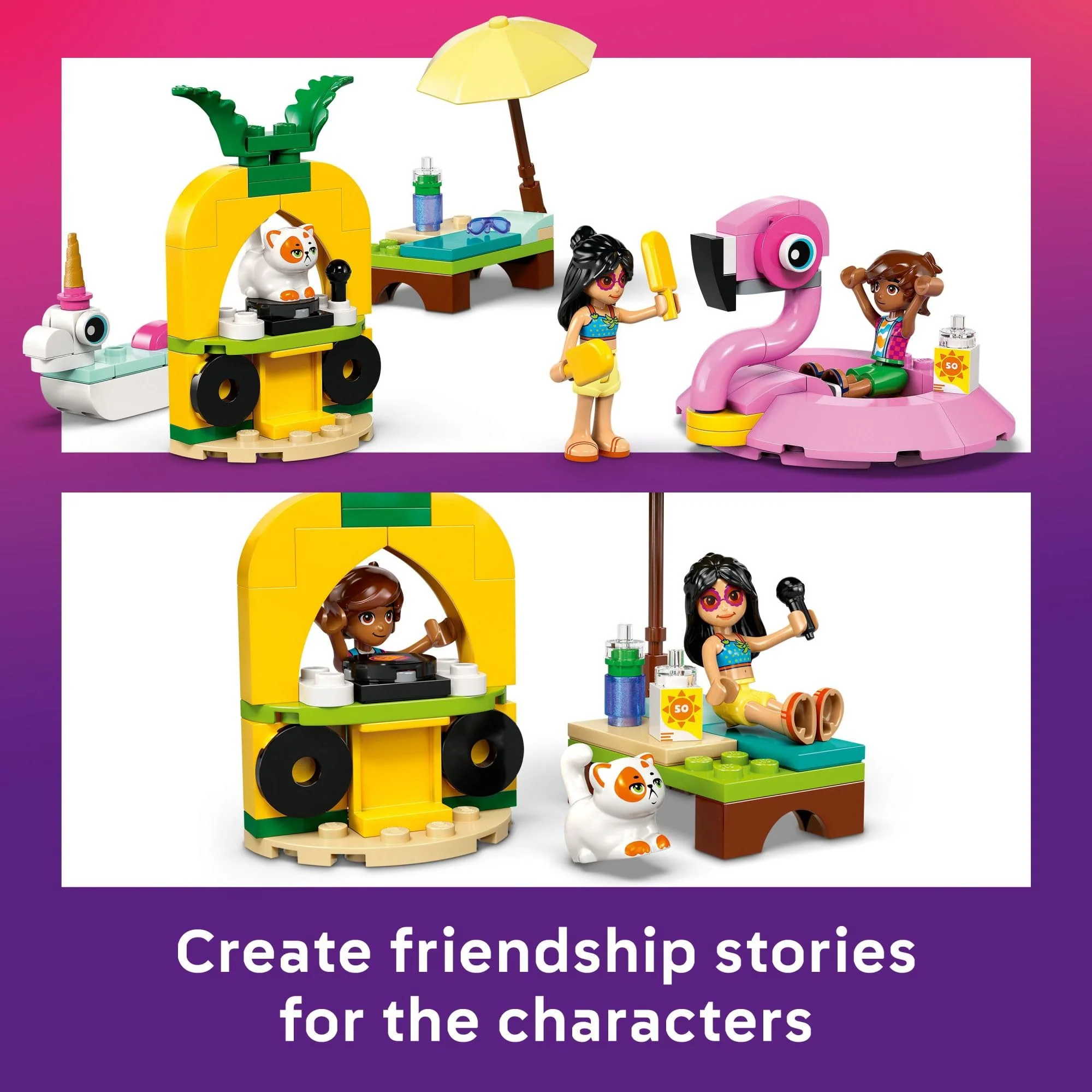 LEGO Friends Unicorn & Flamingo Pool Party Pretend Play Building Toy - Creative Storytelling Playset for Kids for Boys & Girls, Ages 5+ - Birthday Gift Idea for Kids - 42658 - Image 4
