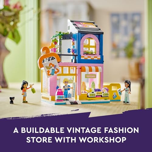 LEGO Friends Vintage Fashion Store, Social-Emotional Toy, Buildable Model, Role-Play Gift Idea for Kids Aged 6 Years Old and Up, Mini-Doll Characters and Cat Figure, Play Together Toy, 42614 - Image 6