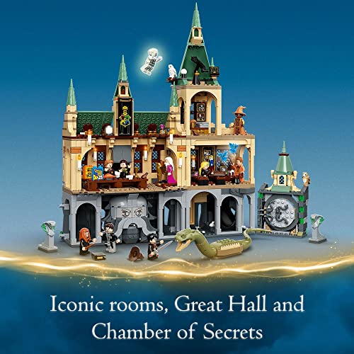 LEGO Harry Potter Hogwarts Chamber of Secrets 76389 Castle Toy with The Great Hall, 20th Anniversary Model Set with Collectible Golden Voldemort Minifigure and Glow-in-The-Dark Nearly Headless Nick - Image 4