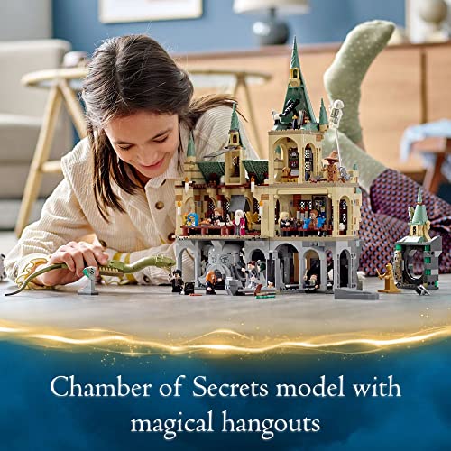 LEGO Harry Potter Hogwarts Chamber of Secrets 76389 Castle Toy with The Great Hall, 20th Anniversary Model Set with Collectible Golden Voldemort Minifigure and Glow-in-The-Dark Nearly Headless Nick - Image 6