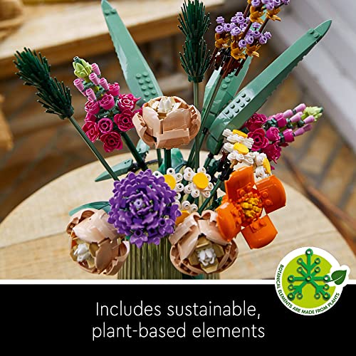 LEGO Icons Flower Bouquet 10280 Artificial Flowers, Set for Adults, Decorative Home Accessories, for Her and Him, Botanical Collection - Image 3