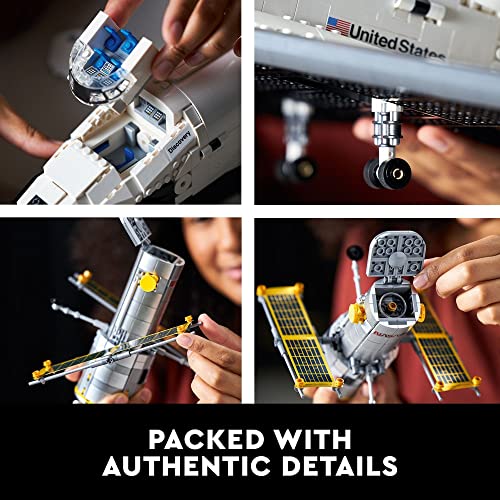 LEGO Icons NASA Space Shuttle Discovery 10283 Model Building Set - Spaceship Collection with Hubble Telescope, Detailed Display for Home or Office Decor, Gift Idea for Adults - Image 3