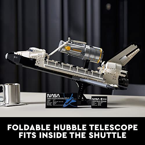 LEGO Icons NASA Space Shuttle Discovery 10283 Model Building Set - Spaceship Collection with Hubble Telescope, Detailed Display for Home or Office Decor, Gift Idea for Adults - Image 4