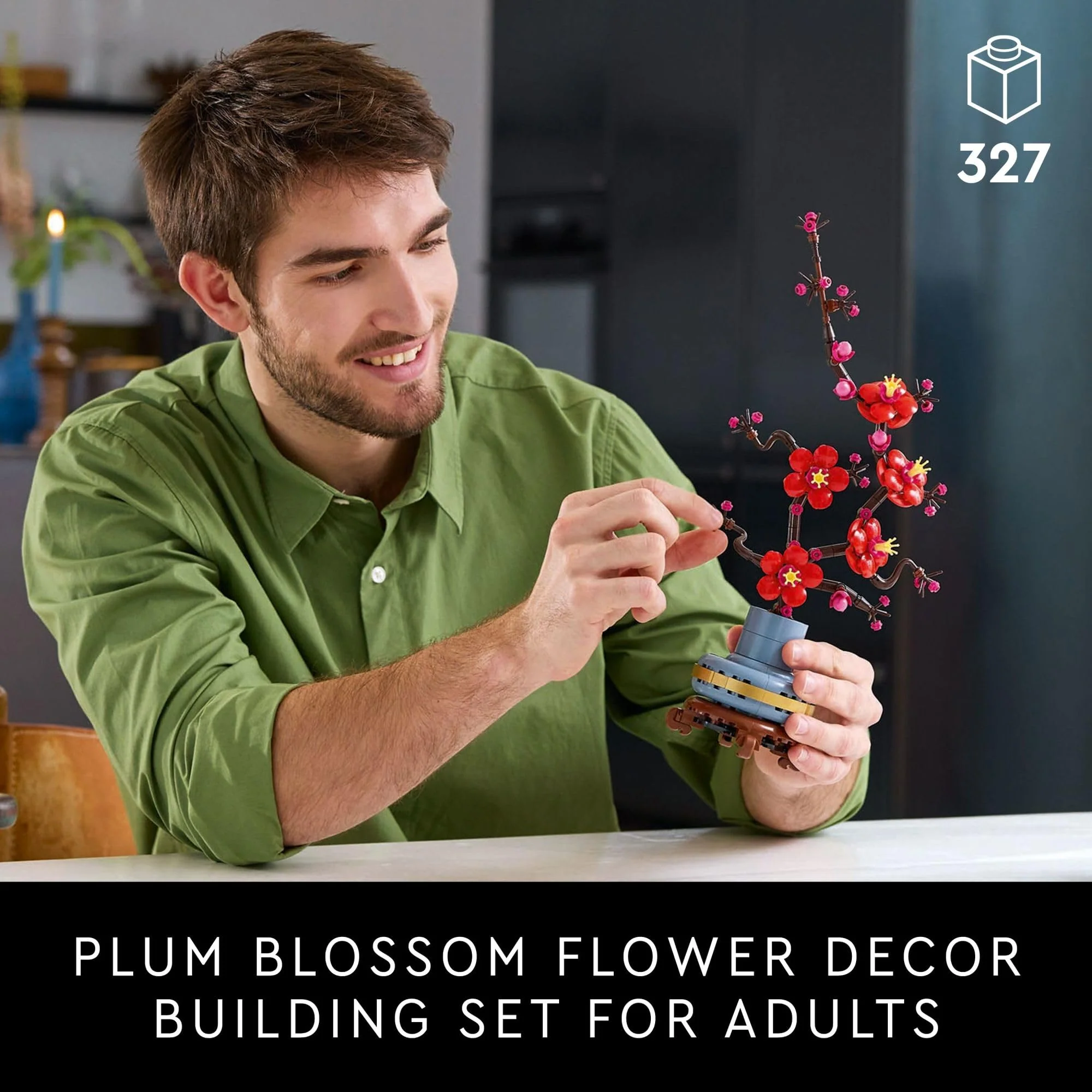LEGO Icons Plum Blossom Building Set for Adults Ages 18+ - Artificial Flowers for Dinner Table Centerpieces & Christmas Decorations - Gift Idea for Mom, Dad, & Significant Other - 10369 - Image 6