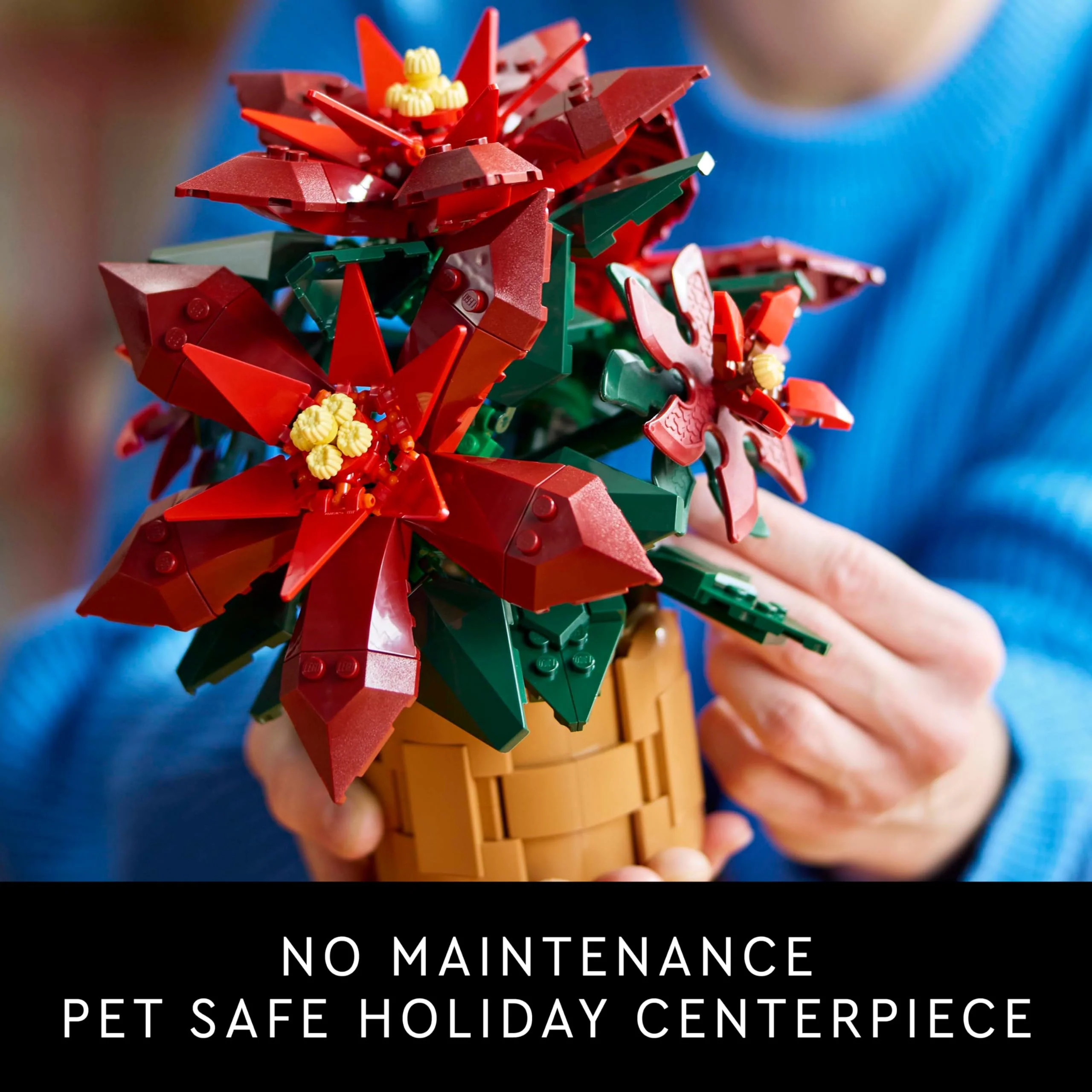 LEGO Icons Poinsettia Building Set - Artificial Flowers Christmas Decoration & Centerpieces for Table, Adults Ages 18+ - Gift Ideas for Mom, Dad, & Significant Other - 10370 - Image 2