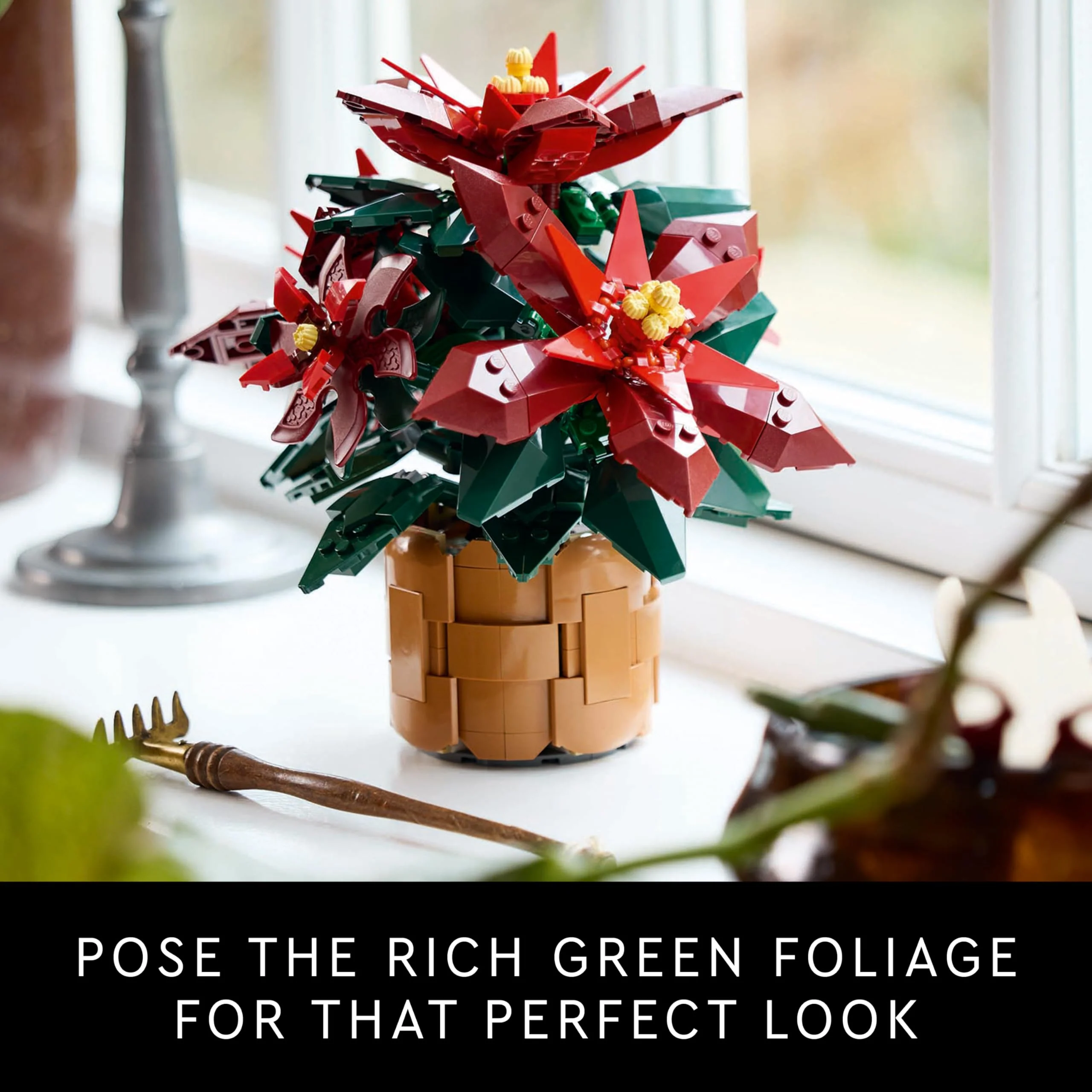 LEGO Icons Poinsettia Building Set - Artificial Flowers Christmas Decoration & Centerpieces for Table, Adults Ages 18+ - Gift Ideas for Mom, Dad, & Significant Other - 10370 - Image 3