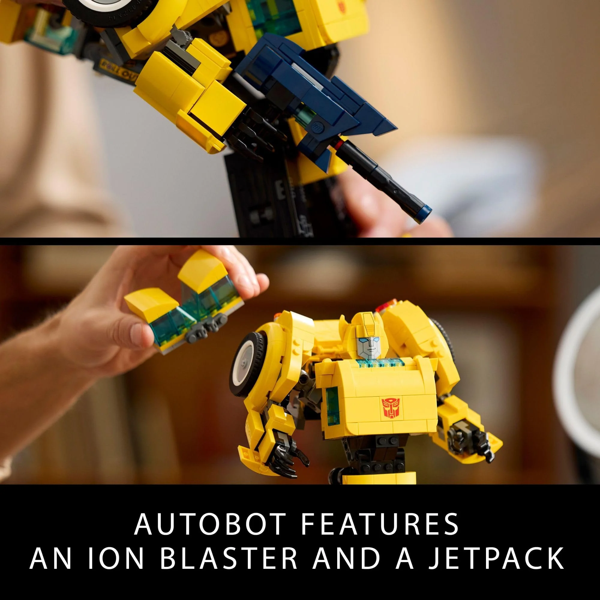 LEGO Icons Transformers Bumblebee Action Figure, Collectible Robot Gift for Adults, Movie Themed Model Building Set for Sci-Fi Enthusiasts and Transformers Fans, Converts to Vehicle Mode, 10338 - Image 3