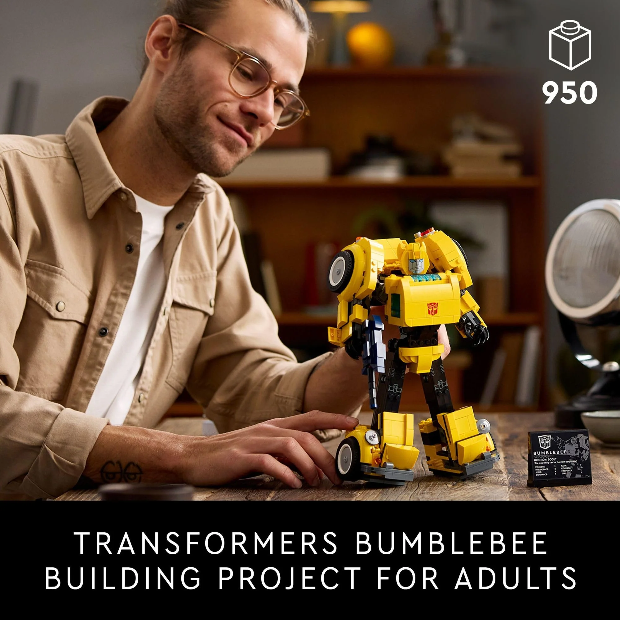 LEGO Icons Transformers Bumblebee Action Figure, Collectible Robot Gift for Adults, Movie Themed Model Building Set for Sci-Fi Enthusiasts and Transformers Fans, Converts to Vehicle Mode, 10338 - Image 5