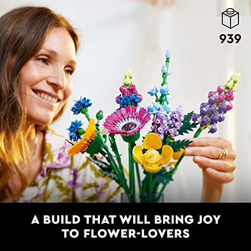 LEGO Icons Wildflower Bouquet 10313 Set - Artificial Flowers with Poppies and Lavender, Adult Collection, Unique Home Décor, Botanical Piece for Wife, Spring Flowers - Image 6