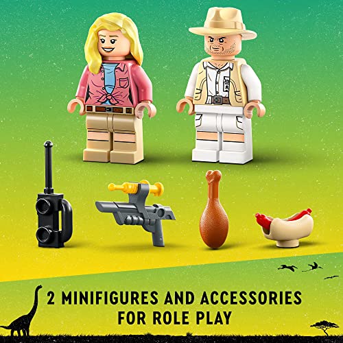 LEGO Jurassic Park Velociraptor Escape 76957 Learn to Build Dinosaur Gift for Kids Aged 4 and Up Featuring a Buildable Dinosaur Pen, Off-Roader Vehicle and 2 Minifigures - Image 2