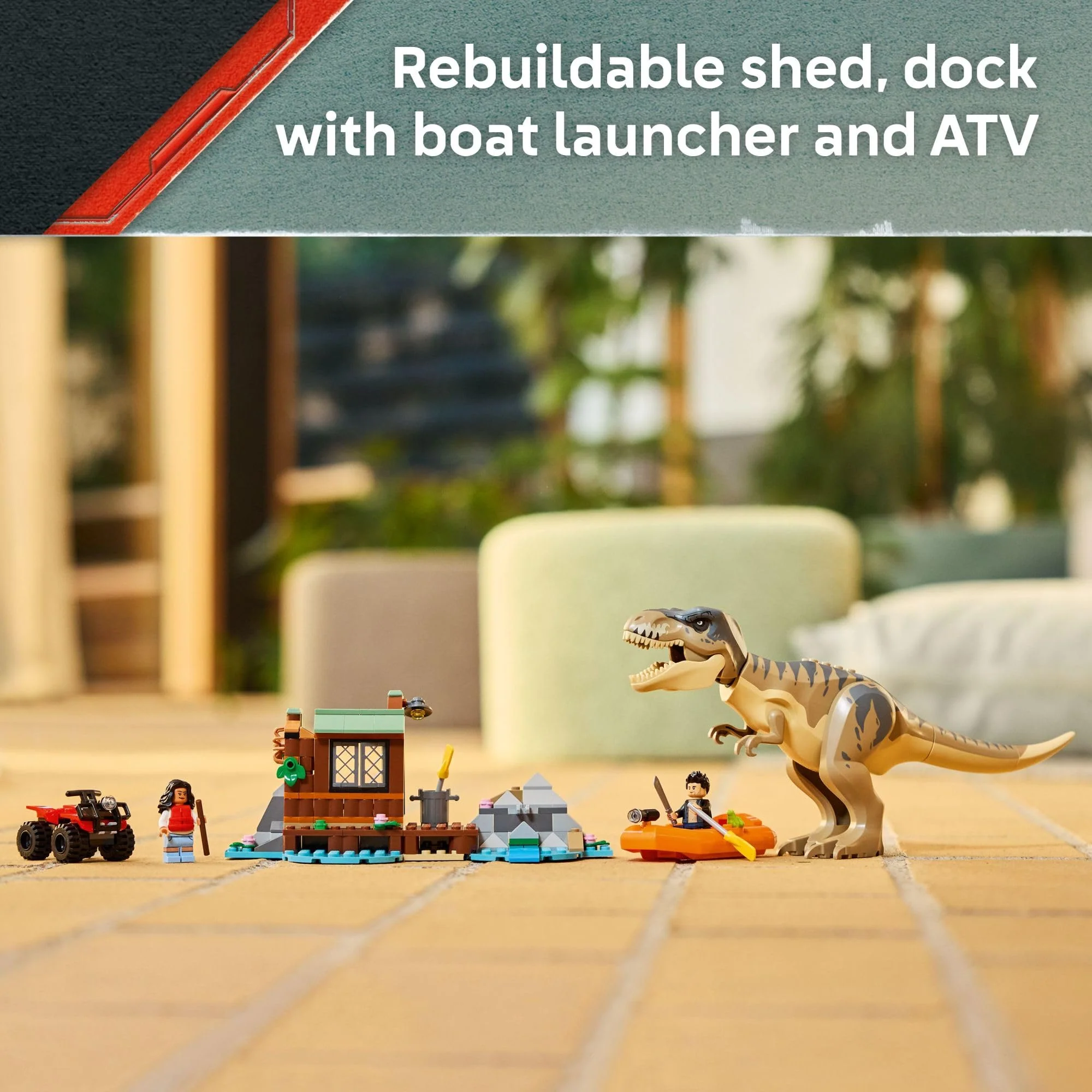 LEGO Jurassic World T. rex River Escape - Dinosaur Toy for Kids, Boys, and Girls, Ages 5-7 - Jurassic World Toy Boat Minifigures - Creative Dinosaur Gift for Movie Fans - Image 6