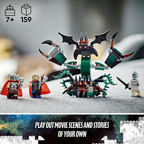 LEGO Marvel Attack on New Asgard 76207 Building Kit; Thor Construction Toy with 2 Minifigures for Kids Aged 7+ (159 Pieces) - Image 5