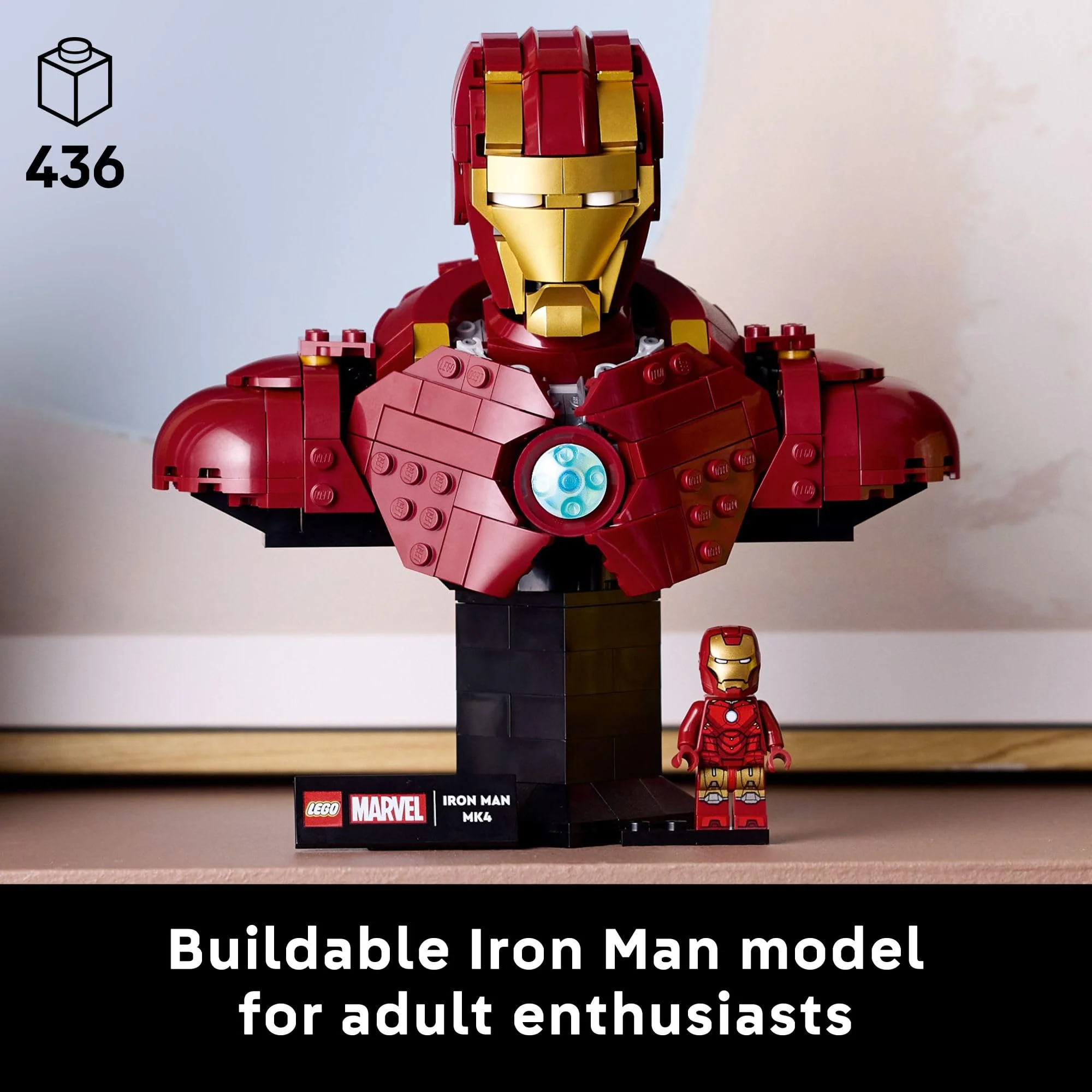 LEGO Marvel Iron Man MK4 Bust - Building Kit for Adults, Ages 18+ - Includes Iron Man Minifigure - Collectible Model for Super Hero Fans - Gift for Men and Women - 76327 - Image 7