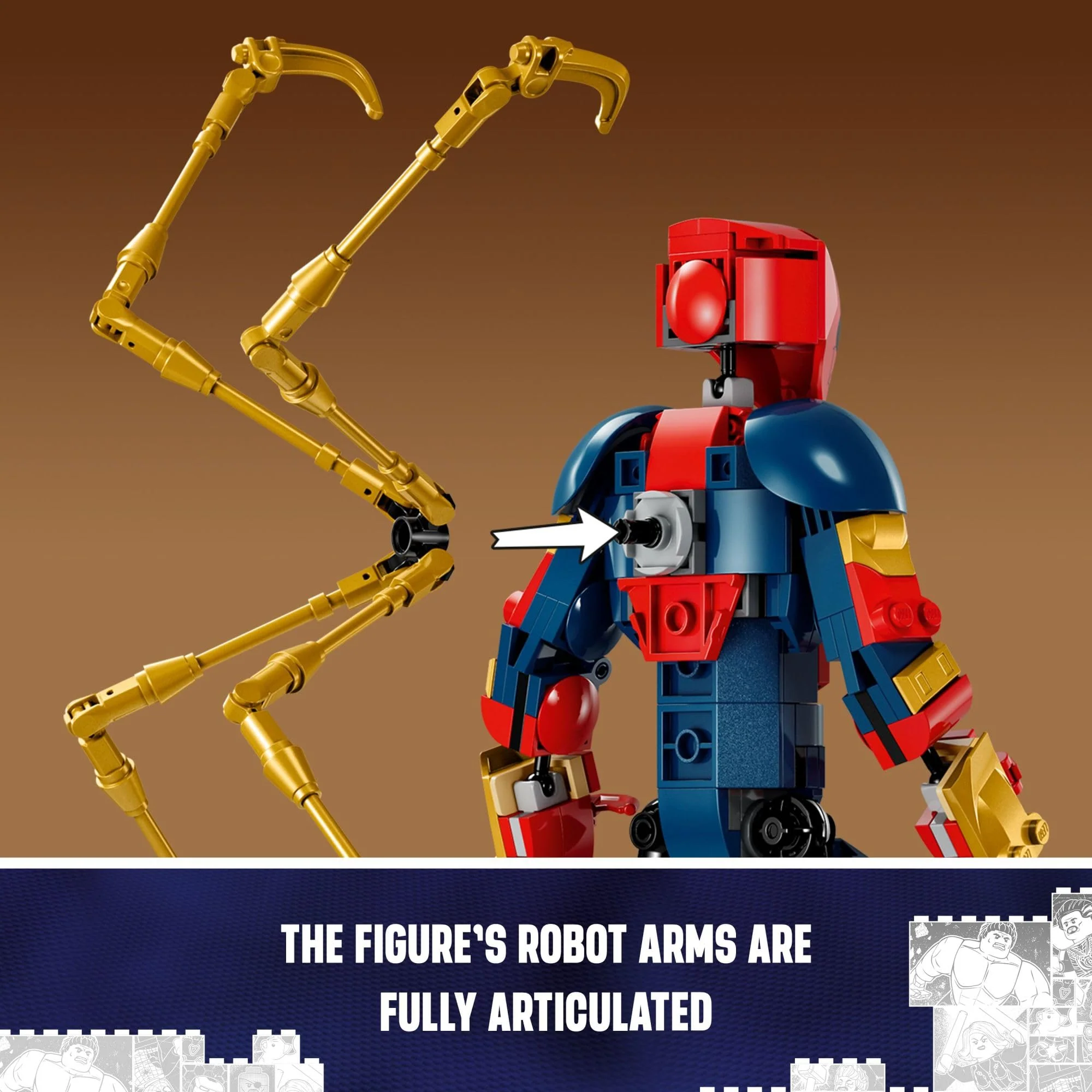 LEGO Marvel Iron Spider-Man Construction Figure, Super Hero Marvel Toy for Kids, Posable Spider-Man Action Figure with Armor, Buildable Toy Model, Gift for Boys and Girls Ages 8 and Up, 76298 - Image 4