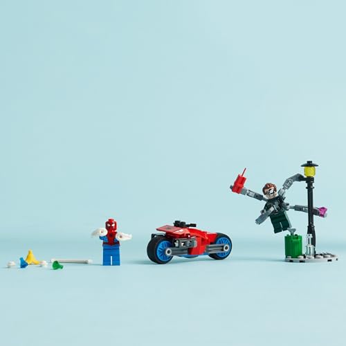LEGO Marvel Motorcycle Chase: Spider-Man vs. Doc Ock, Buildable Toy for Kids with Stud Shooters and Web Blasters, 2 Marvel Minifigures, Super Hero Toy, Gift for Boys and Girls Aged 6 and Up, 76275 - Image 4