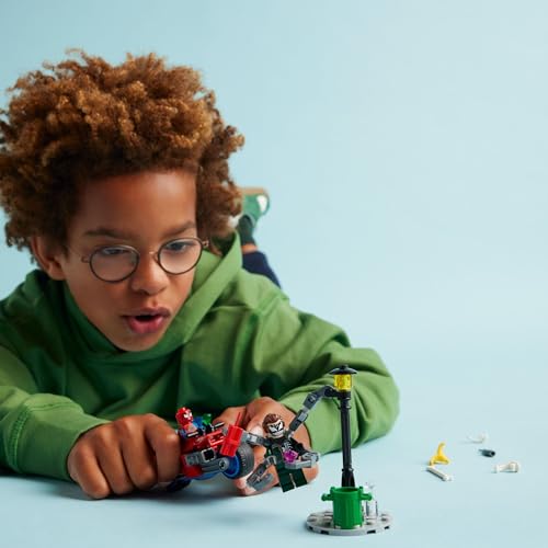 LEGO Marvel Motorcycle Chase: Spider-Man vs. Doc Ock, Buildable Toy for Kids with Stud Shooters and Web Blasters, 2 Marvel Minifigures, Super Hero Toy, Gift for Boys and Girls Aged 6 and Up, 76275 - Image 6