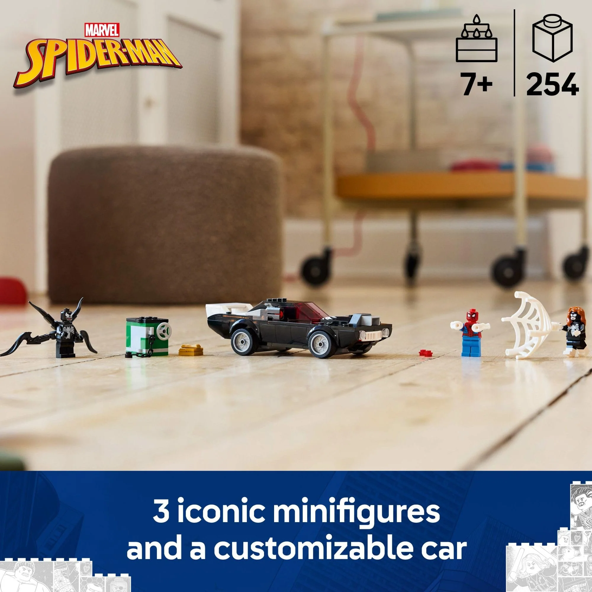 LEGO Marvel Spider-Man vs. Venom Muscle Car Toy - Building Set for Kids, Boys and Girls, Ages 7+ - with Spider-Man, Venom, and Spider-Woman Minifigures - Superhero Gift Idea for Birthday - 76309 - Image 6