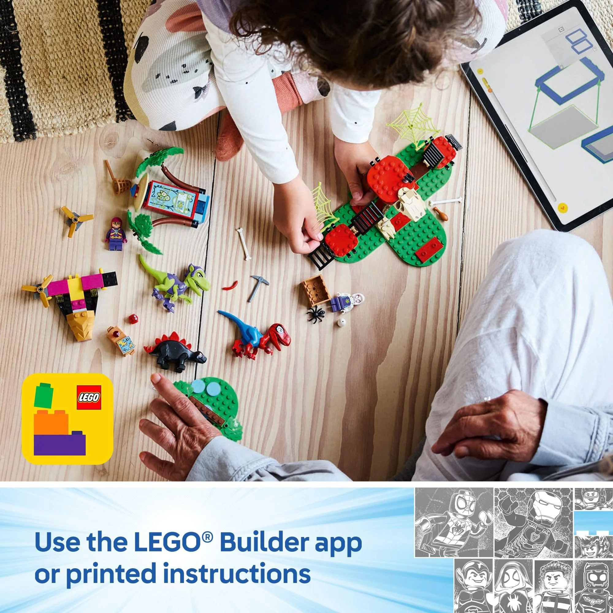 LEGO Marvel Spidey and His Amazing Friends Spidey and Gobby's Raptor Battle at Tree House HQ - Dinosaur Building Toy for Kids, Boys and Girls, Ages 4+ - Image 2