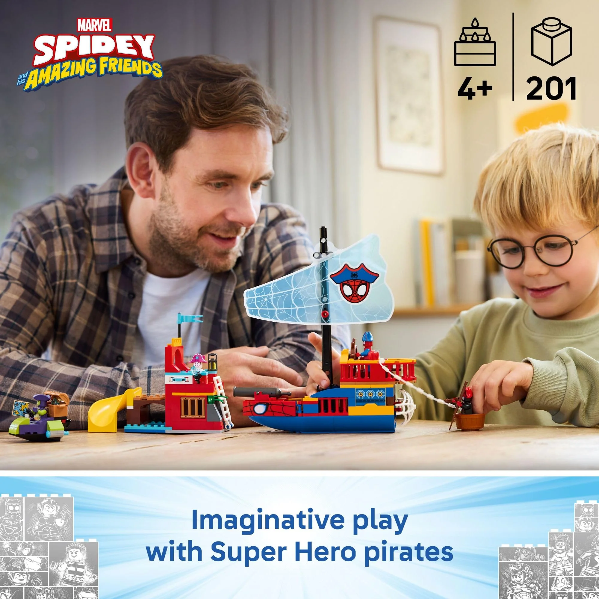 LEGO Marvel Spidey and His Amazing Friends Team Spidey Pirate Ship Building Toy for Kids 11208 - Image 6