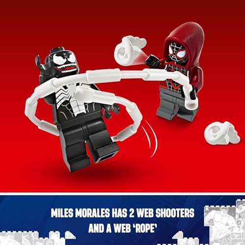 LEGO Marvel Venom Mech Armor vs. Miles Morales, Posable Action for Kids, Marvel Building Set with Minifigures, Travel Toy, Super Hero Battle Gift for Boys and Girls Aged 6 and Up, 76276 - Image 3