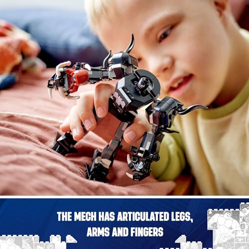 LEGO Marvel Venom Mech Armor vs. Miles Morales, Posable Action for Kids, Marvel Building Set with Minifigures, Travel Toy, Super Hero Battle Gift for Boys and Girls Aged 6 and Up, 76276 - Image 4