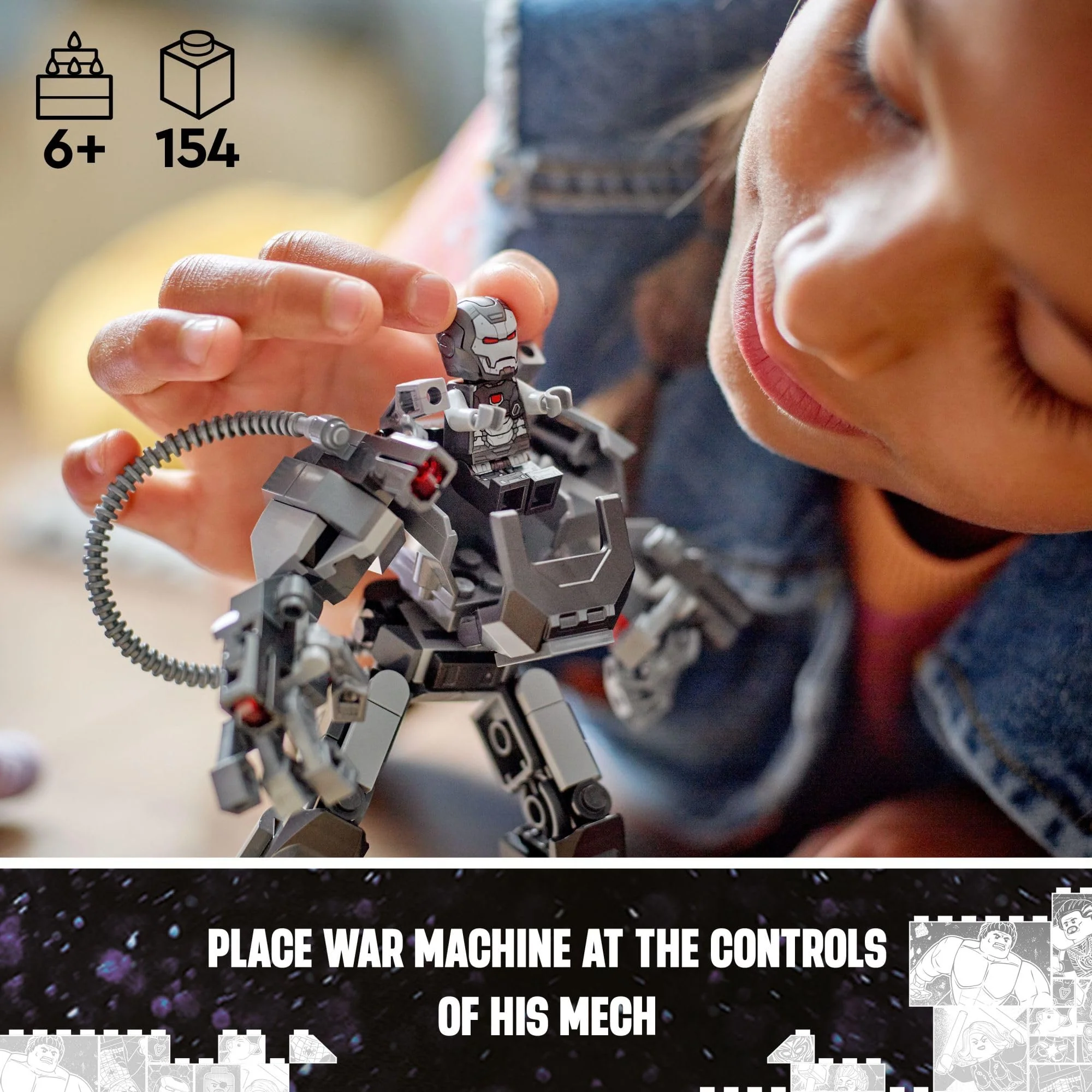 LEGO Marvel War Machine Mech Armor, Buildable Marvel Action Figure Toy for Kids with 3 Stud Shooters, Legendary Character from The MCU, Marvel Gift for Boys and Girls Aged 6 and Up, 76277 - Image 5