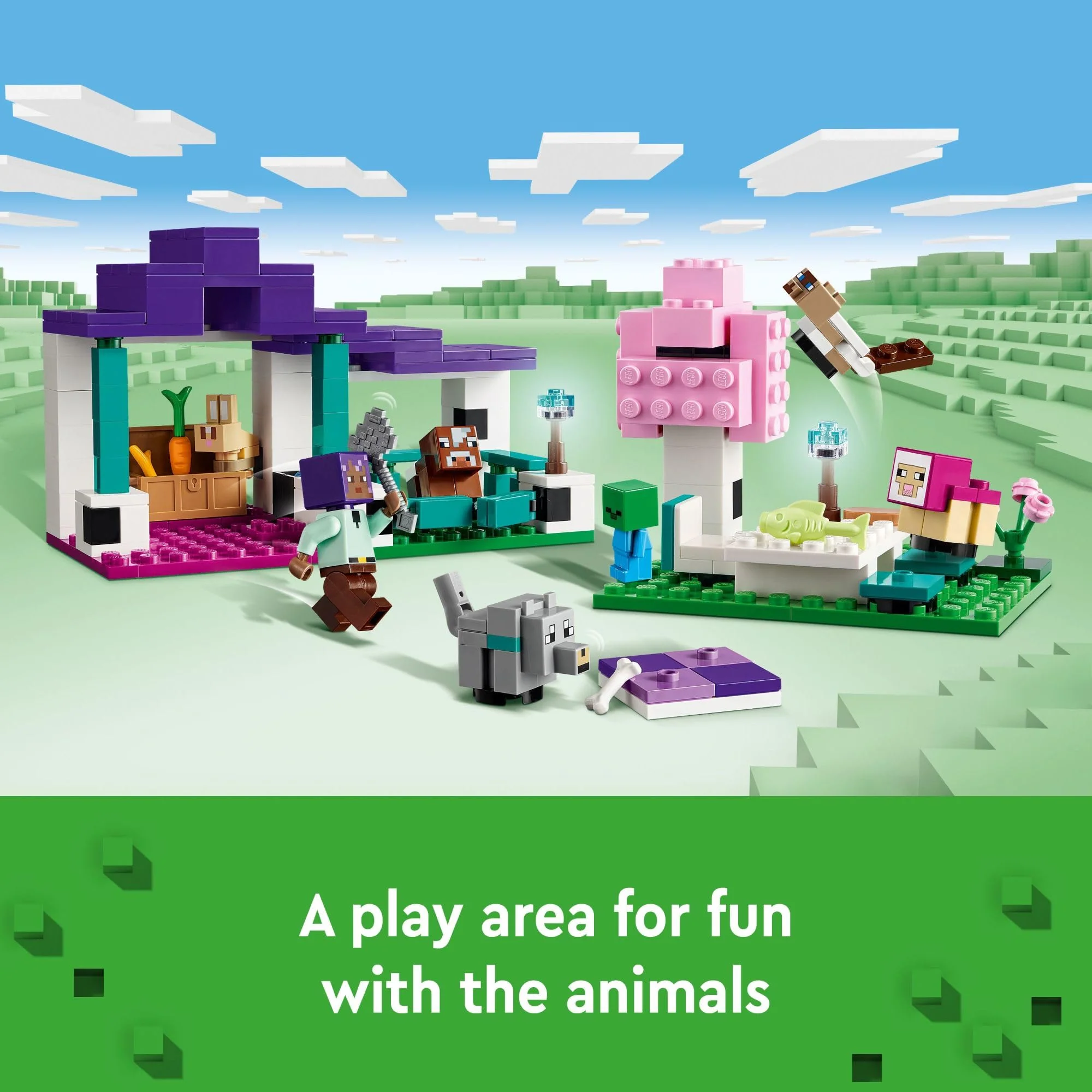 LEGO Minecraft The Animal Sanctuary Building Set, Gaming Toy for Girls and Boys Ages 7 and Up, Gift for Gamers and Kids, Brick Model of The Plains Biome with Popular Minecraft Figures, 21253 - Image 2