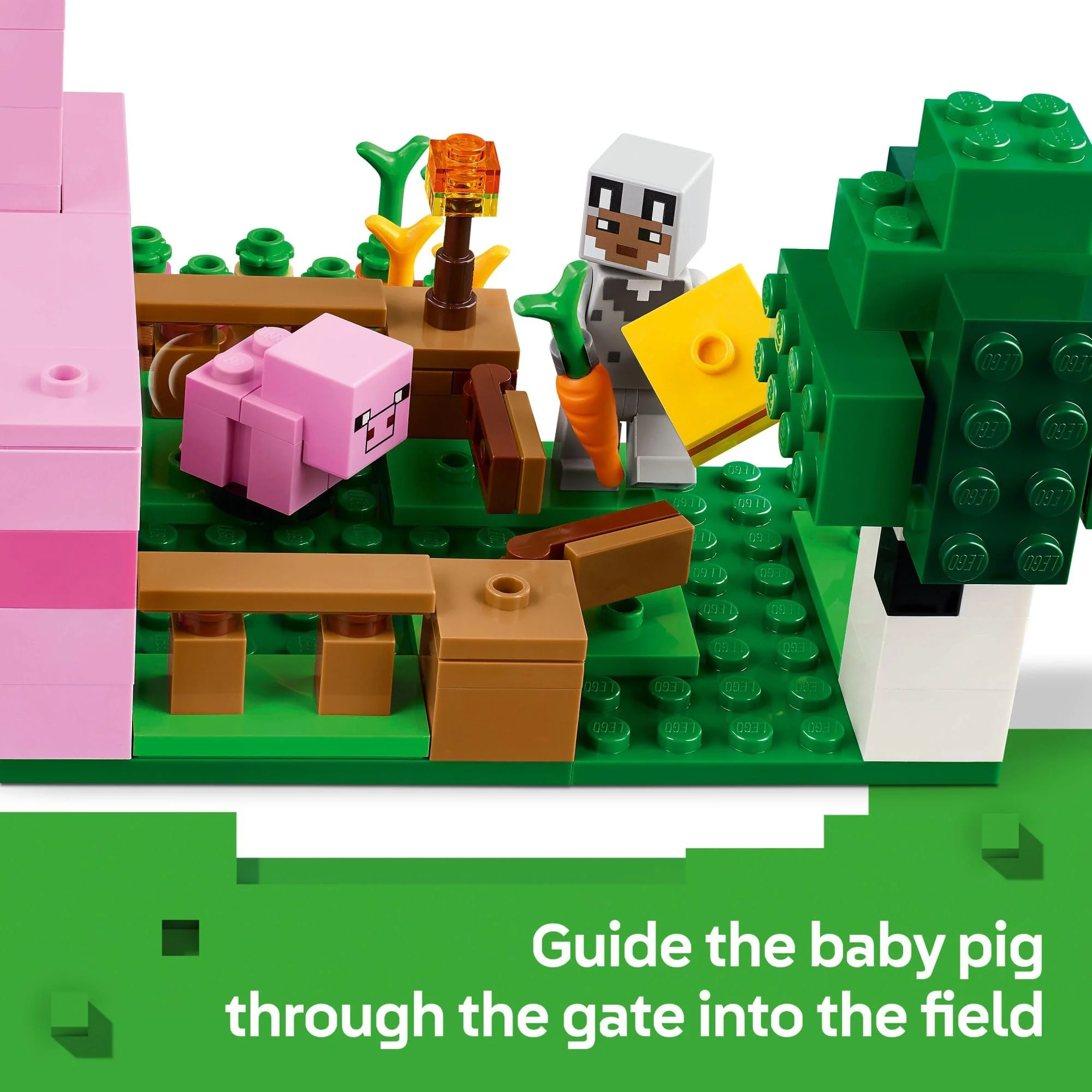 LEGO Minecraft The Baby Pig House Toy Figures and Playset - Building Minecraft Toy for Kids, Boys and Girls, Ages 7+ - Gift for Birthdays - with 2 Minifigures for Pretend Play - 21268 - Image 4