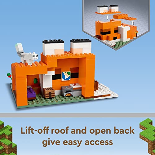 LEGO Minecraft The Fox Lodge House 21178 Animal Toys with Drowned Zombie Figure, Birthday Gift for Grandchildren, Kids, Boys and Girls Ages 8 and Up - Image 5