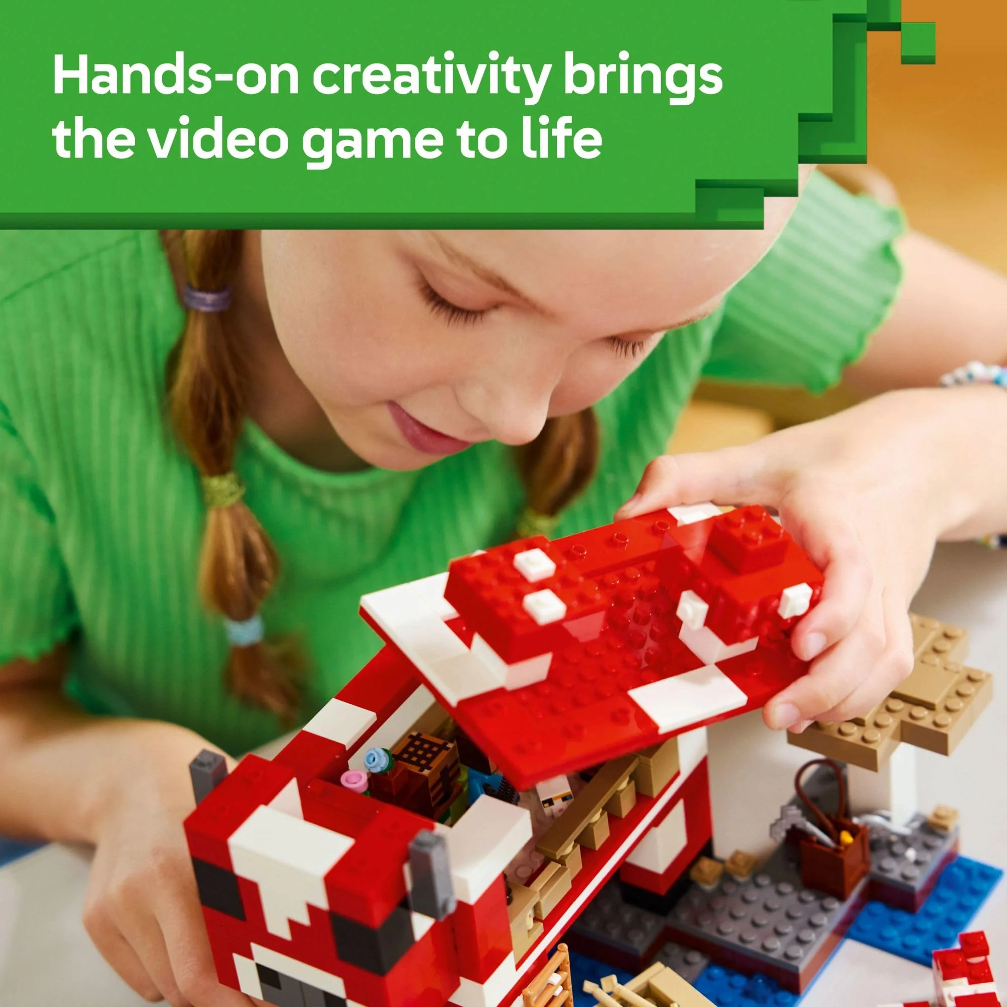 LEGO Minecraft The Mooshroom House Toy Figures and Playset - Building Minecraft Toy for Kids, Boys and Girls, Ages 8+ - with Steve and Other Figures for Pretend Play - Gift Idea for Birthdays - 21270 - Image 3