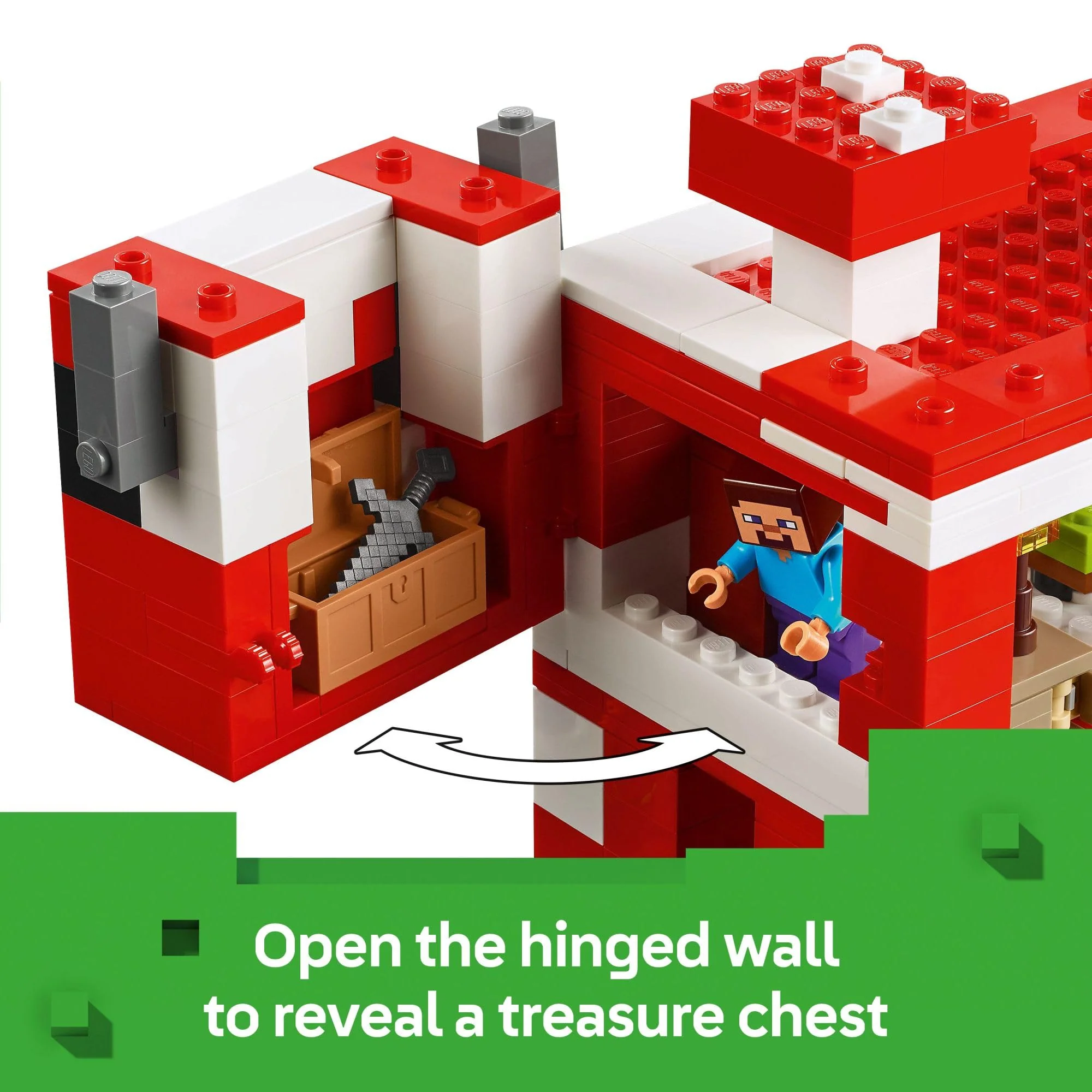 LEGO Minecraft The Mooshroom House Toy Figures and Playset - Building Minecraft Toy for Kids, Boys and Girls, Ages 8+ - with Steve and Other Figures for Pretend Play - Gift Idea for Birthdays - 21270 - Image 4