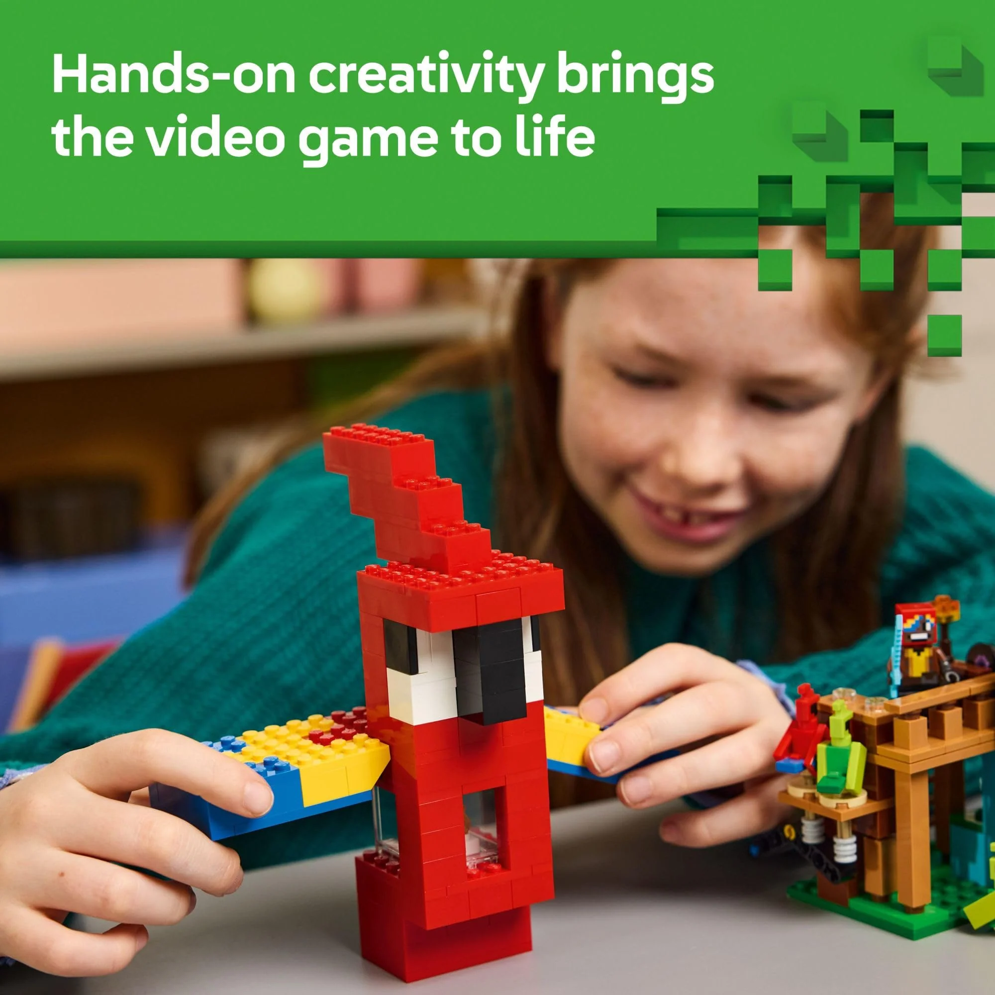 LEGO Minecraft The Parrot Houses Building Toy for Boys and Girls 8+ - Minecraft Video Game Kids Toy - Includes Jungle Ranger and Parrot Handler Minifigures and Accessories - Image 3