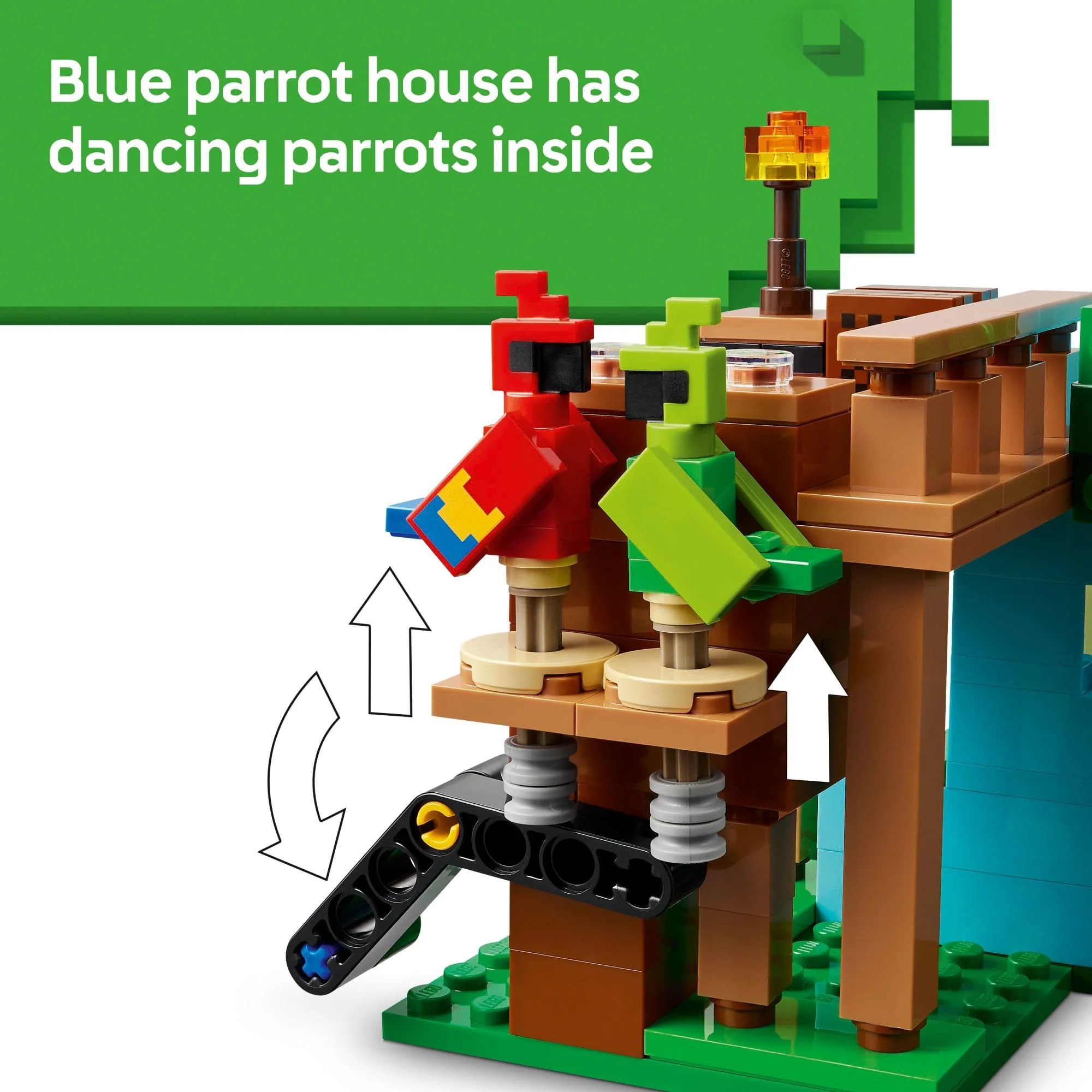 LEGO Minecraft The Parrot Houses Building Toy for Boys and Girls 8+ - Minecraft Video Game Kids Toy - Includes Jungle Ranger and Parrot Handler Minifigures and Accessories - Image 4