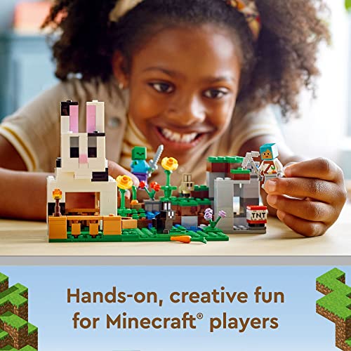 LEGO Minecraft The Rabbit Ranch House Farm Set, 21181 Animals Boys and Girls Age 8 Plus with Tamer and Zombie Figures - Image 2