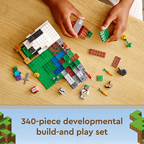LEGO Minecraft The Rabbit Ranch House Farm Set, 21181 Animals Boys and Girls Age 8 Plus with Tamer and Zombie Figures - Image 4
