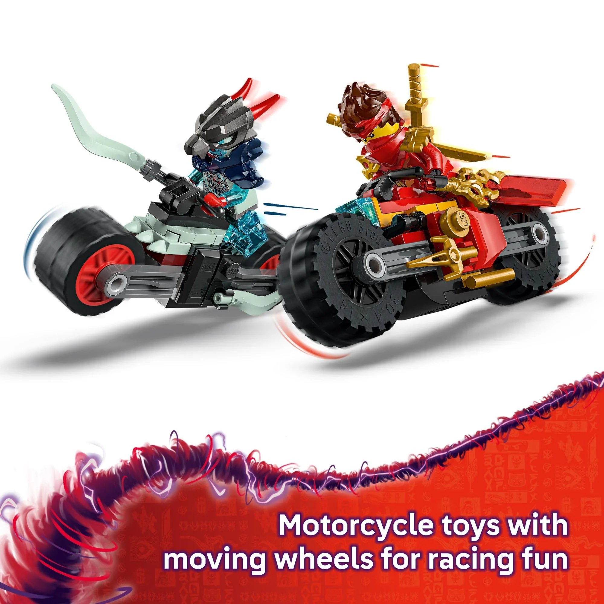 LEGO NINJAGO Kai's Motorcycle Speed Race Building Toy for Kids - Pretend Play Motorcycle Toy with 2 Minifigures - Building Blocks for Boys & Girls, Ages 6+ - Gift Idea for Birthdays - 71838 - Image 5