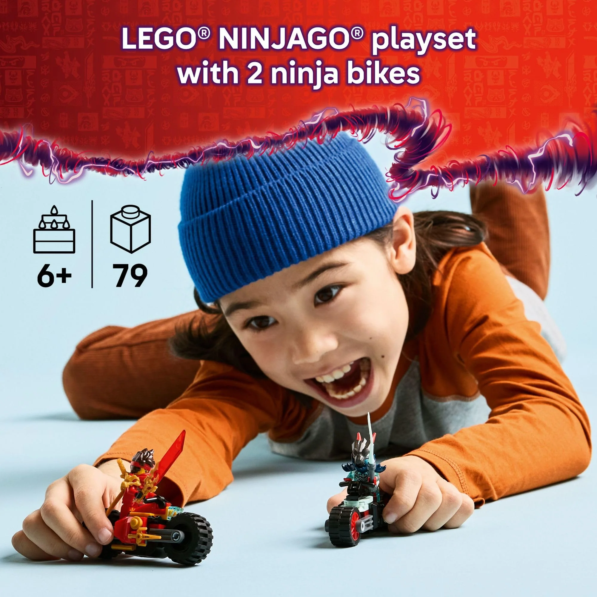 LEGO NINJAGO Kai's Motorcycle Speed Race Building Toy for Kids - Pretend Play Motorcycle Toy with 2 Minifigures - Building Blocks for Boys & Girls, Ages 6+ - Gift Idea for Birthdays - 71838 - Image 6