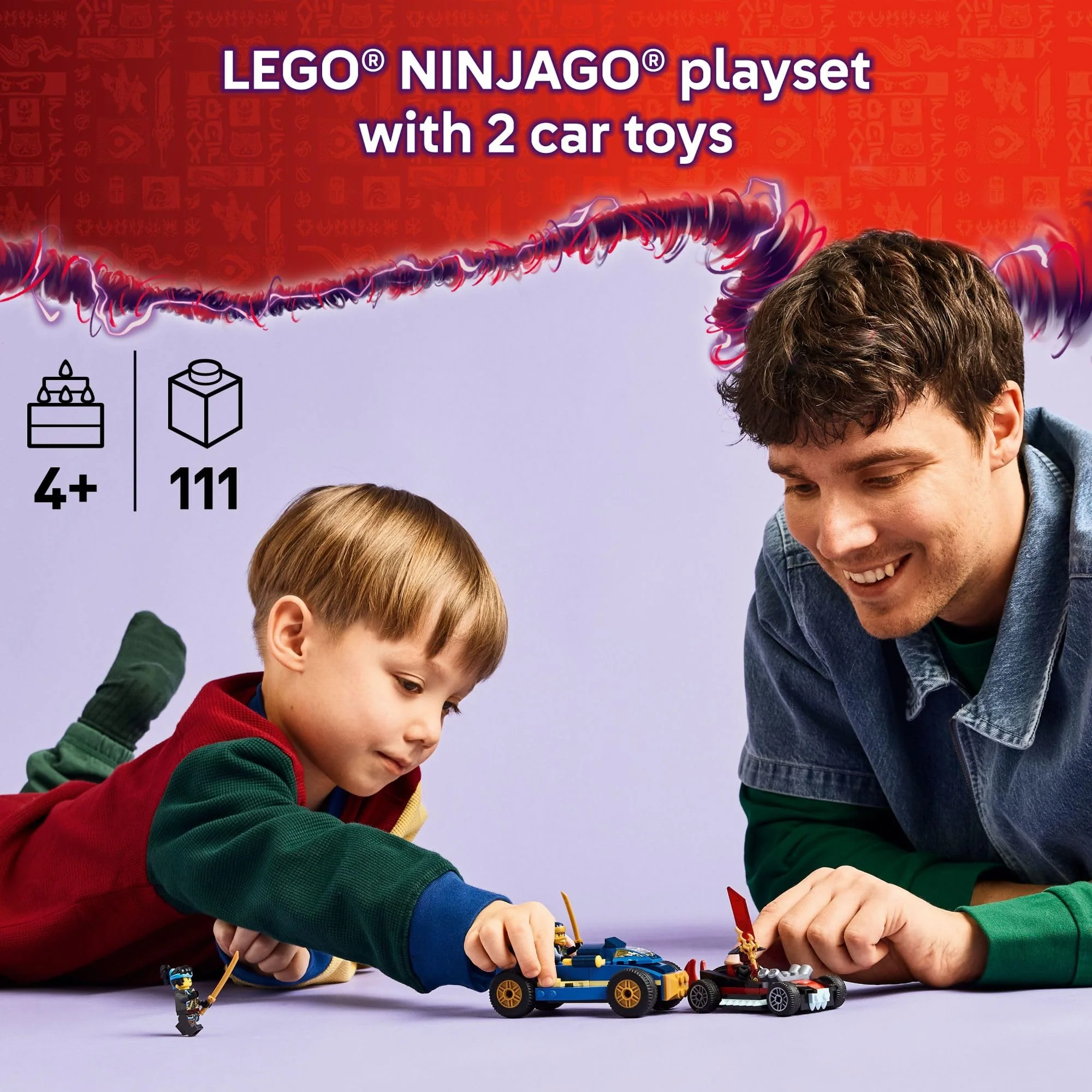 LEGO NINJAGO Rogue vs. Drix Race Car Duel Building Toy for Preschool Kids - Ninja Toy with Starter Brick for Boys & Girls, 4+ - Gift Idea for Birthdays & Dragons Rising Fans - 71840 - Image 6