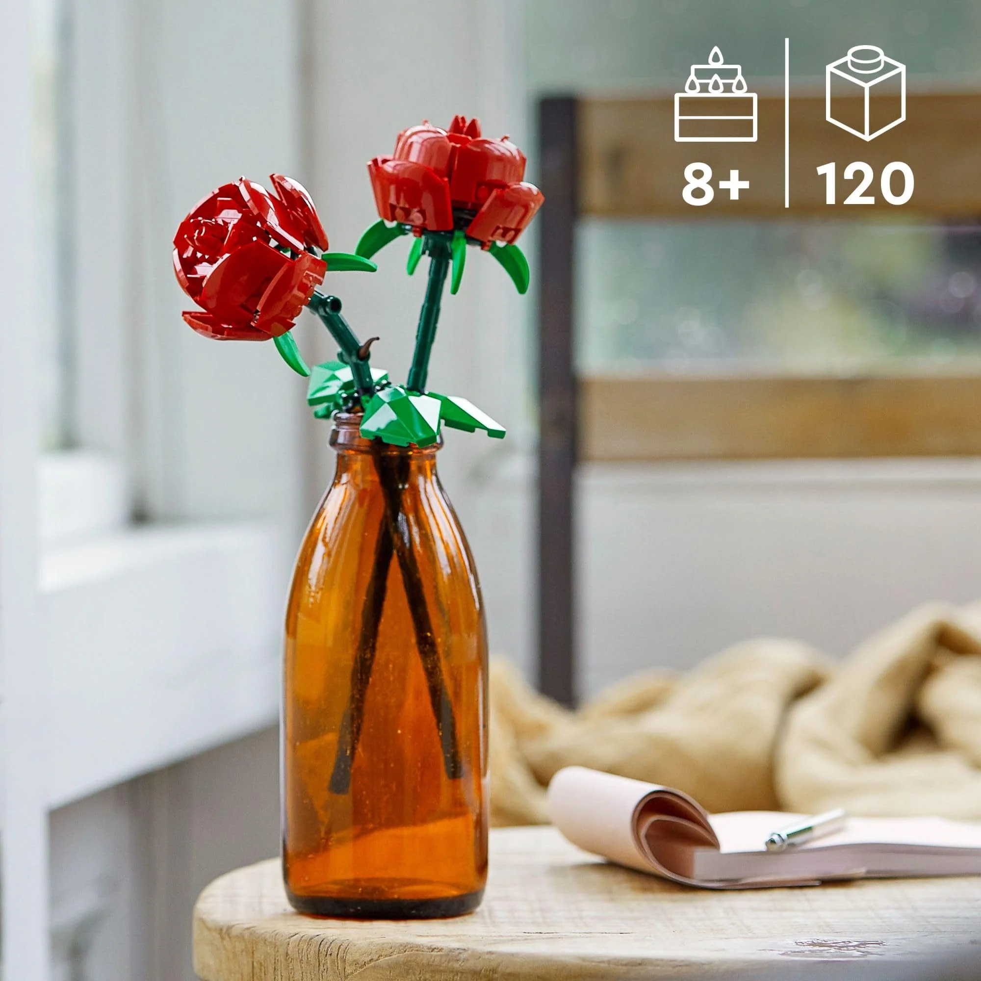 LEGO Roses - Building Toy for Kids, Girls & Boys, Ages 8+ - Artificial, Fake Roses for Home Decor & Display - Stocking Stuffer and Gift Idea for Christmas - 40460 - Image 6