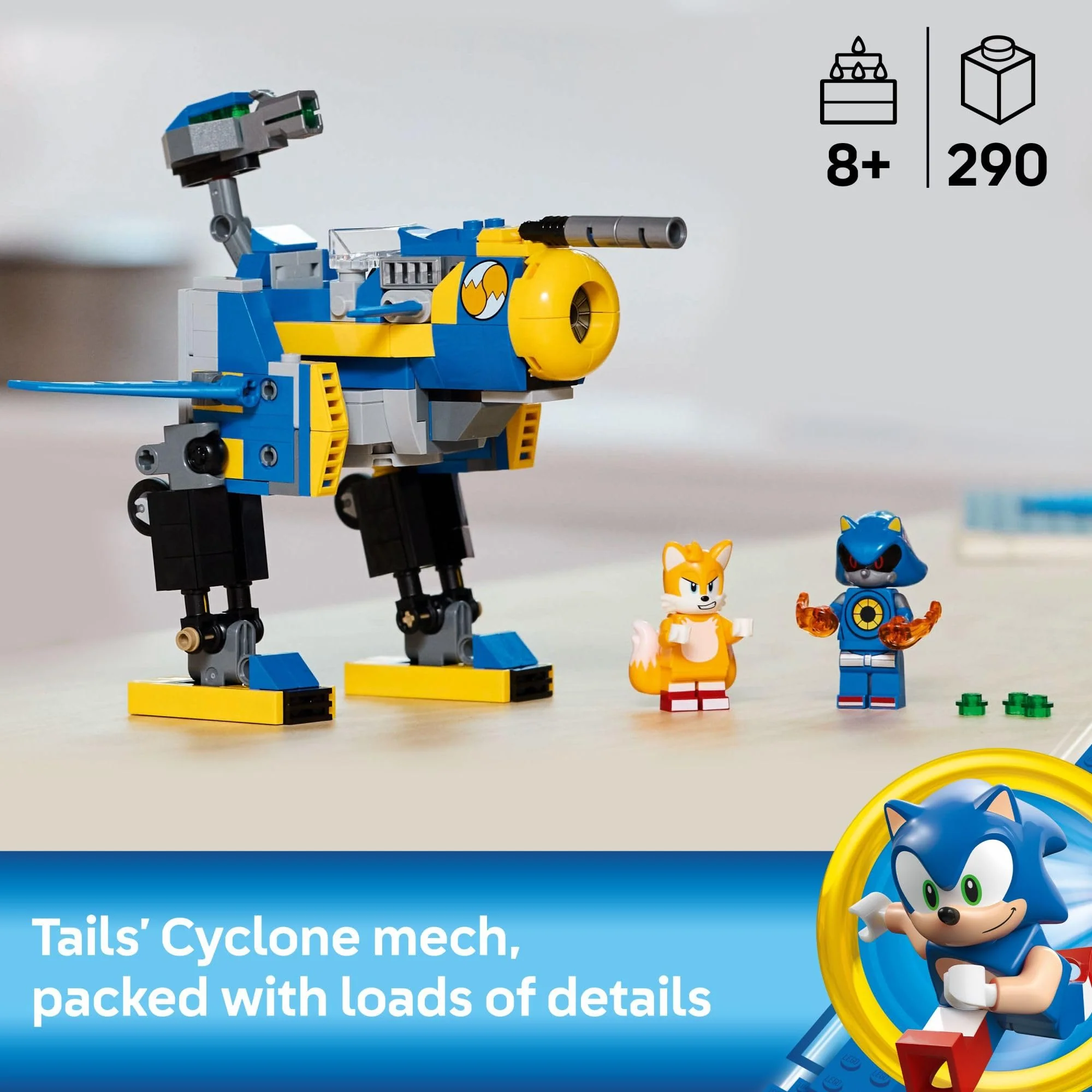 LEGO Sonic The Hedgehog Cyclone vs. Metal Sonic - Building Toy for Kids, Boys and Girls, Ages 8+ - Mech Suit with Minifigures for Pretend Play - Gift Idea for Birthdays - 77002 - Image 6