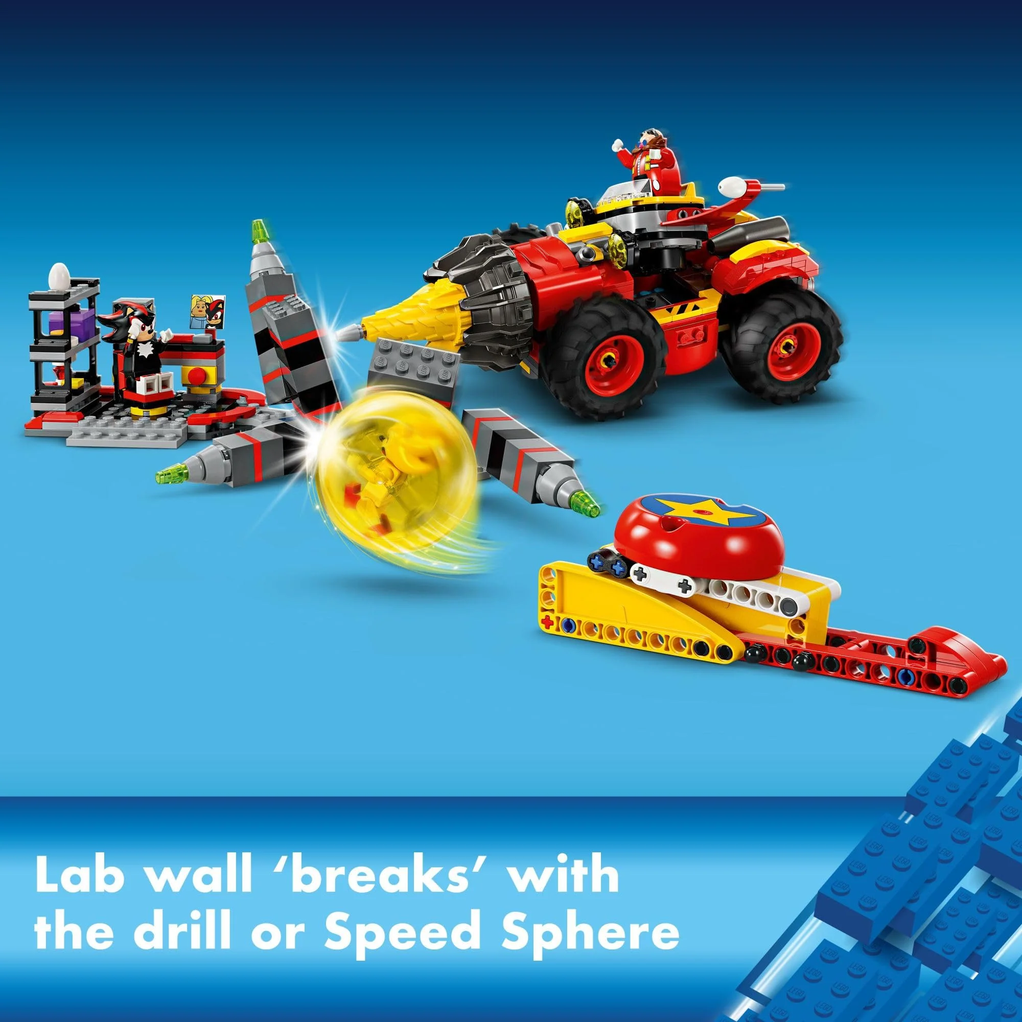 LEGO Sonic The Hedgehog: Super Sonic vs. Egg Drillster Gaming Toy with Shadow and Dr. Eggman, Super Sonic Toy Building Set for Boys and Girls Ages 8 and Up, 76999 - Image 4
