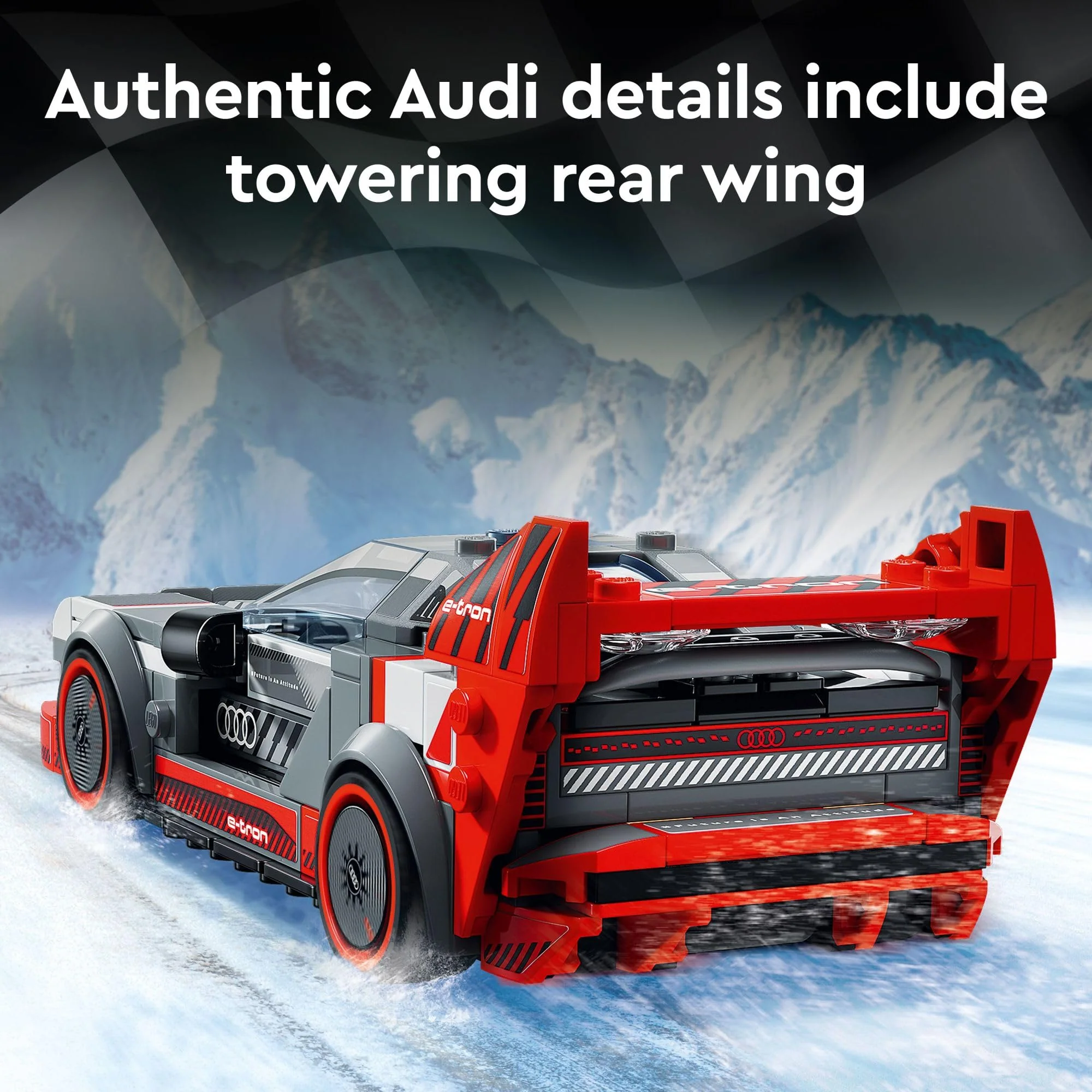 LEGO Speed Champions Audi S1 e-tron Quattro Race Car Toy Vehicle, Buildable Audi Toy Car Model for Kids, Red Toy Car for Build and Display, Gift Idea for Boys and Girls Aged 9 Years Old and Up, 76921 - Image 4