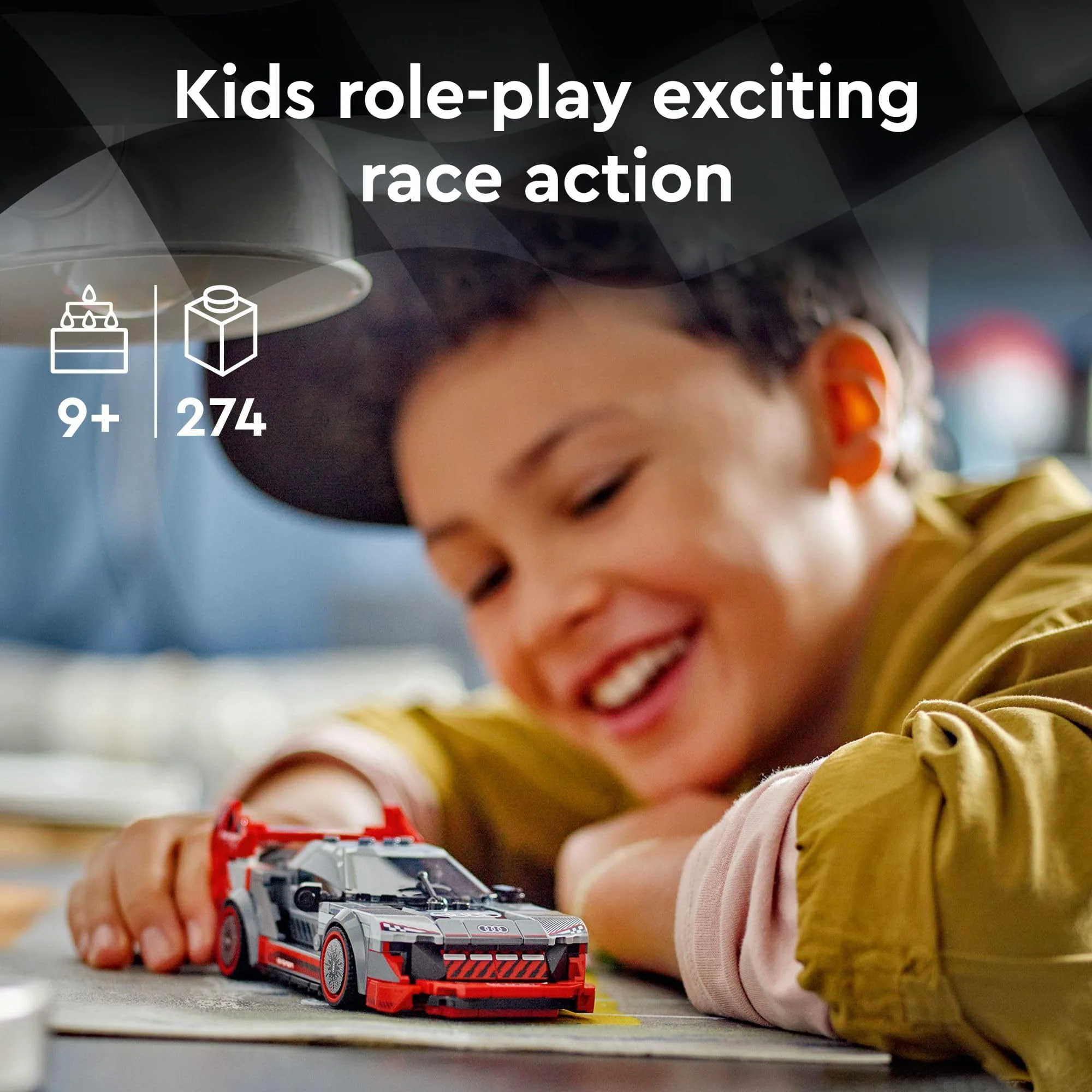 LEGO Speed Champions Audi S1 e-tron Quattro Race Car Toy Vehicle, Buildable Audi Toy Car Model for Kids, Red Toy Car for Build and Display, Gift Idea for Boys and Girls Aged 9 Years Old and Up, 76921 - Image 5