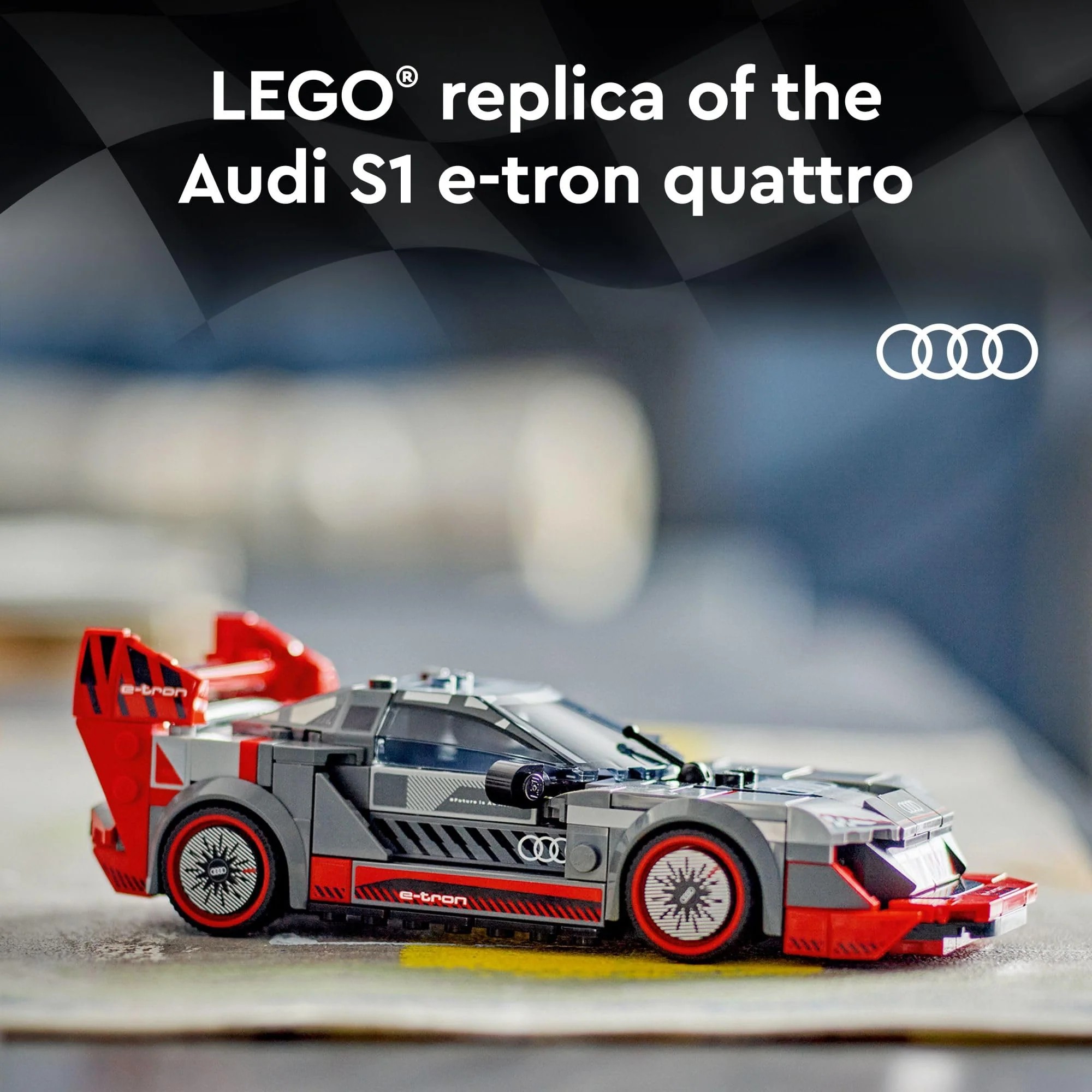 LEGO Speed Champions Audi S1 e-tron Quattro Race Car Toy Vehicle, Buildable Audi Toy Car Model for Kids, Red Toy Car for Build and Display, Gift Idea for Boys and Girls Aged 9 Years Old and Up, 76921 - Image 6